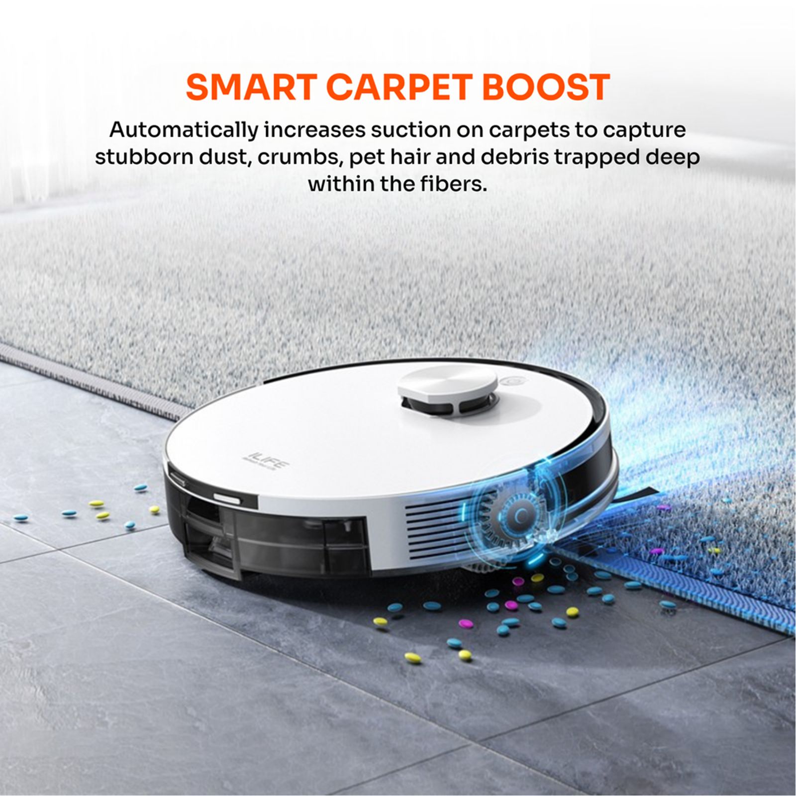 ILIFE A30 Pro Robotic Vacuum Cleaner & Mop with Self-Emptying Station (LiDAR Navigation Technology, White) ILIFE A30 Pro Robotic Vacuum Cleaner & Mop with Self-Emptying Station (LiDAR Navigation Technology, White)_4