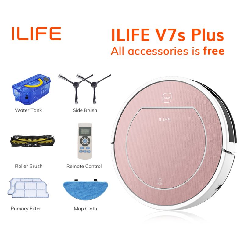 ILIFE Dry and Wet Robotic Vacuum Cleaner (V7s Plus, Pink) ILIFE Dry and Wet Robotic Vacuum Cleaner (V7s Plus, Pink)_12