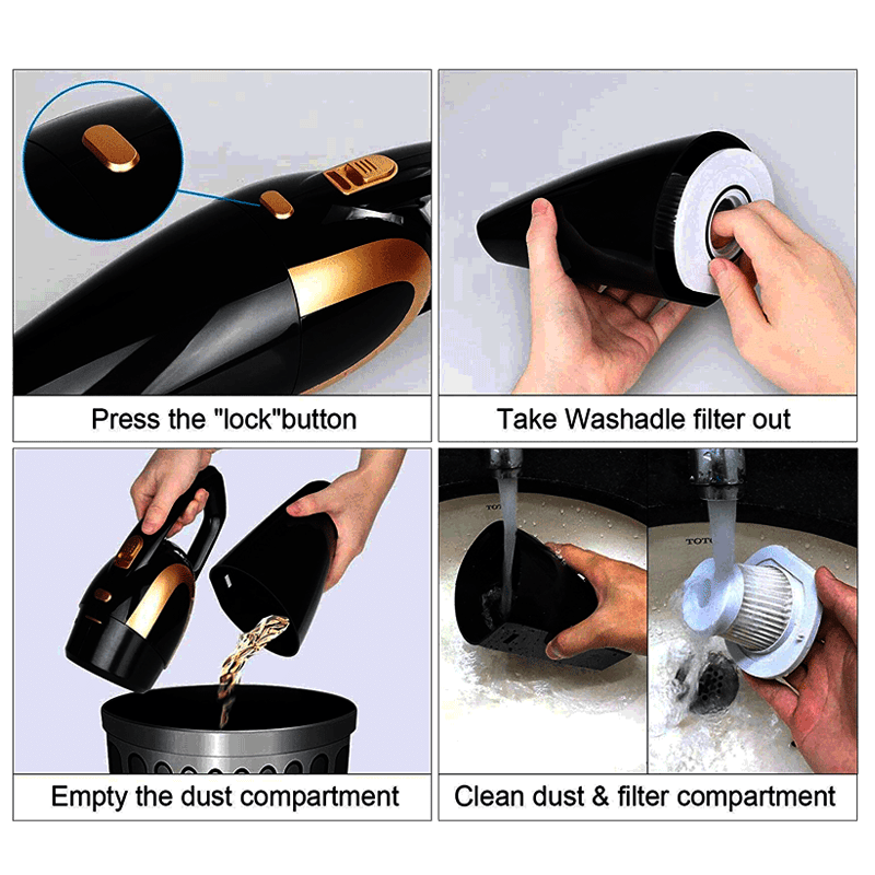 BERGMANN Stunner 150W Car Vacuum Cleaner with Copper Motor (Power On Indicator, Black)_7