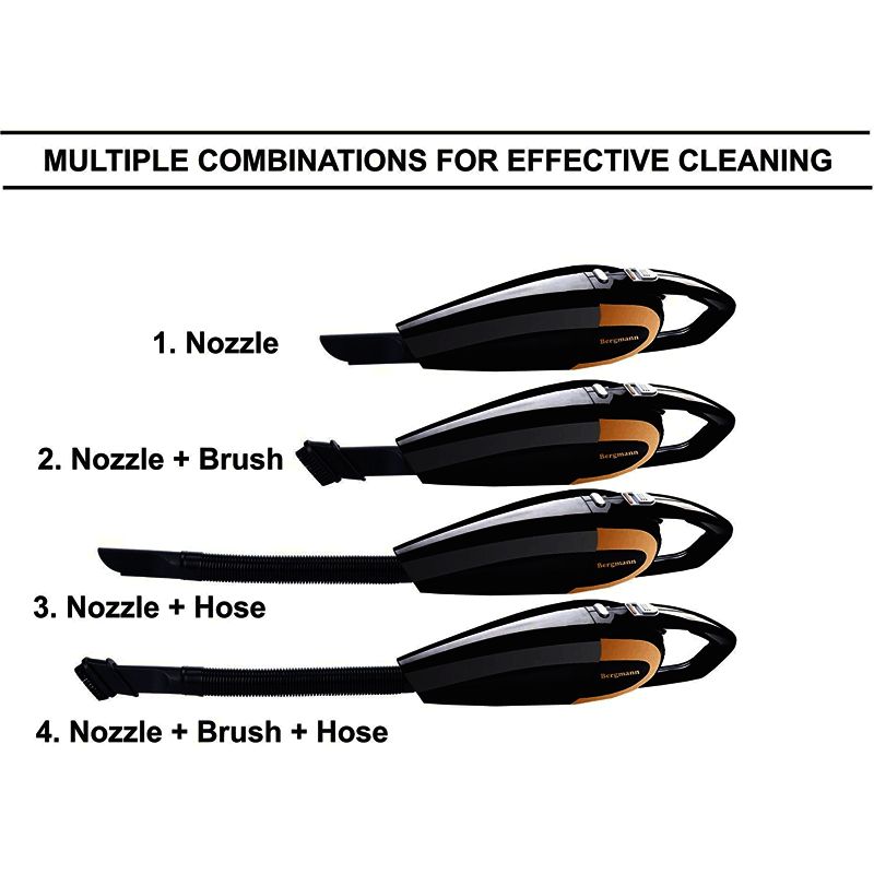 BERGMANN Stunner 150W Car Vacuum Cleaner with Copper Motor (Power On Indicator, Black)_3
