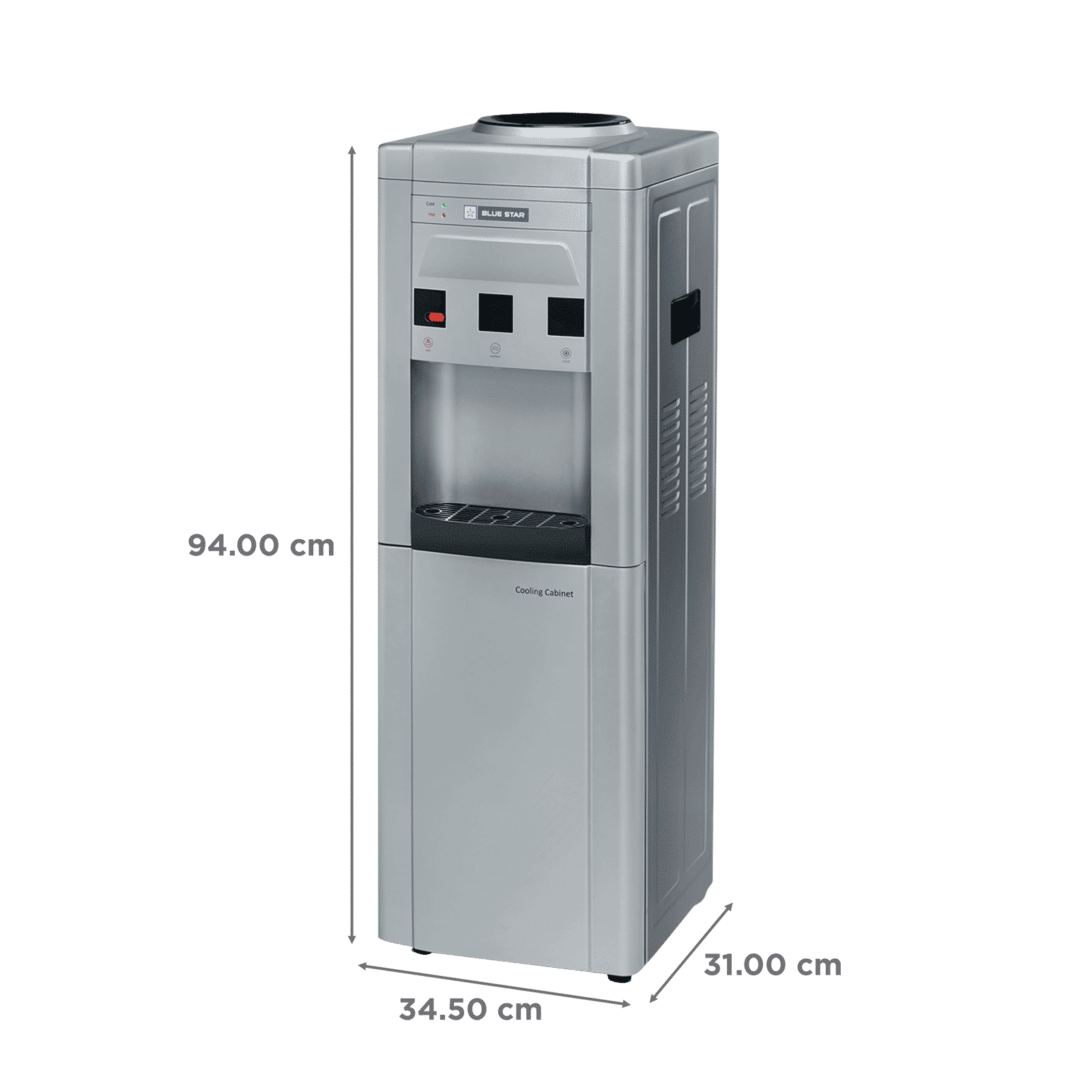Blue Star GA Series Hot, Cold & Normal Top Load Water Dispenser with Cooling Cabinet (Grey) Blue Star GA Series Hot, Cold & Normal Top Load Water Dispenser with Cooling Cabinet (Grey)_2