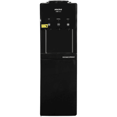 VOLTAS Minimagic Spring RV Plus Hot, Cold & Normal Top Load Water Dispenser with Cooling Cabinet (Black)