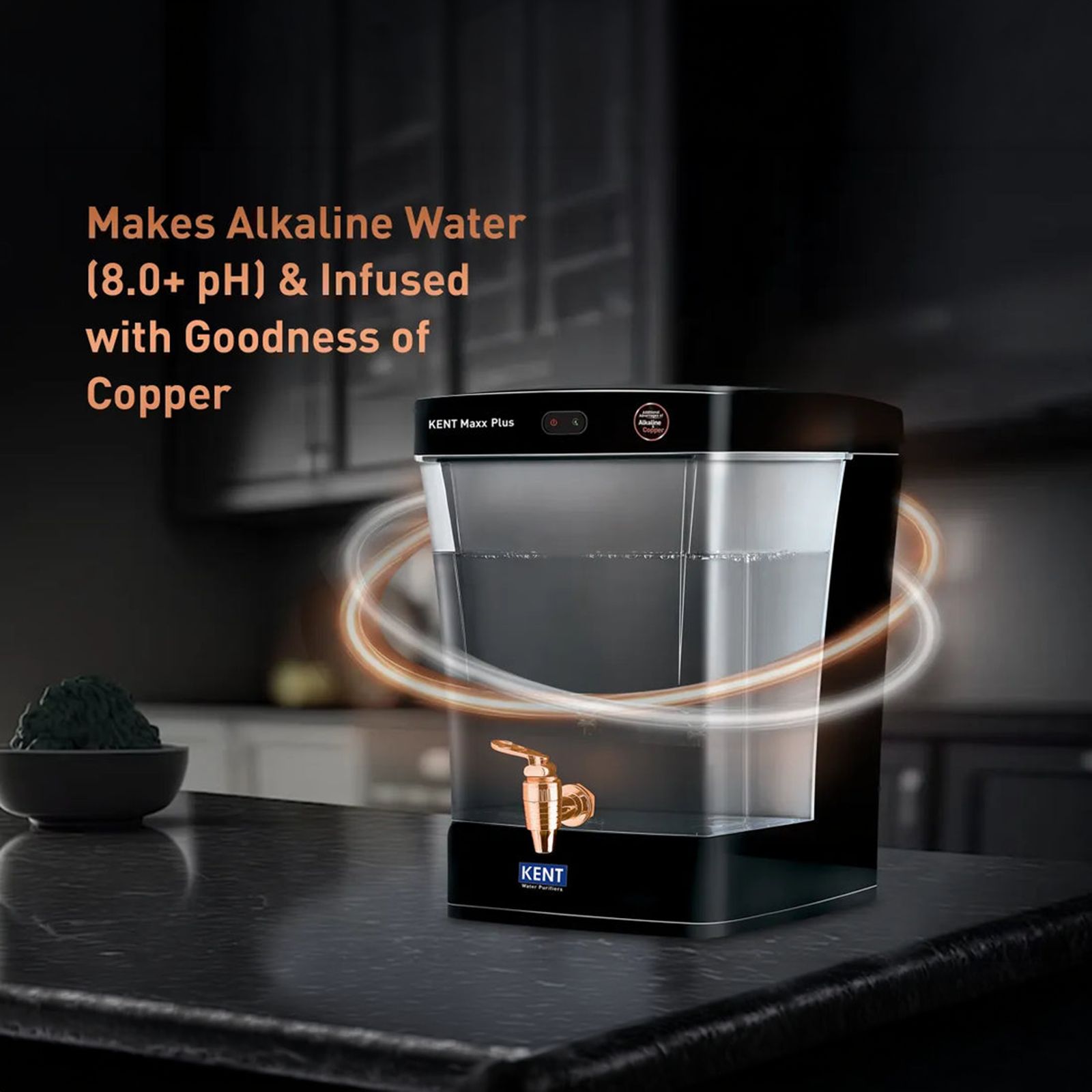 KENT Maxx Plus 7L UV + UF + Alkaline + Copper Water Purifier with Double Purification Technology (Black) KENT Maxx Plus 7L UV + UF + Alkaline + Copper Water Purifier with Double Purification Technology (Black)_3