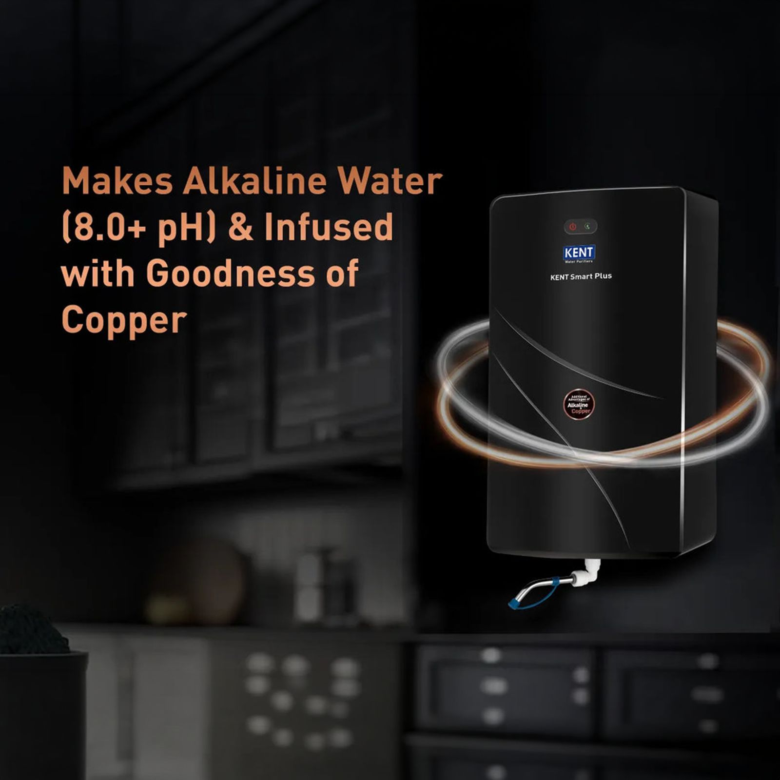 KENT Smart Plus UV + UF + Alkaline + Copper Water Purifier with Goodness of Copper (Black)_4