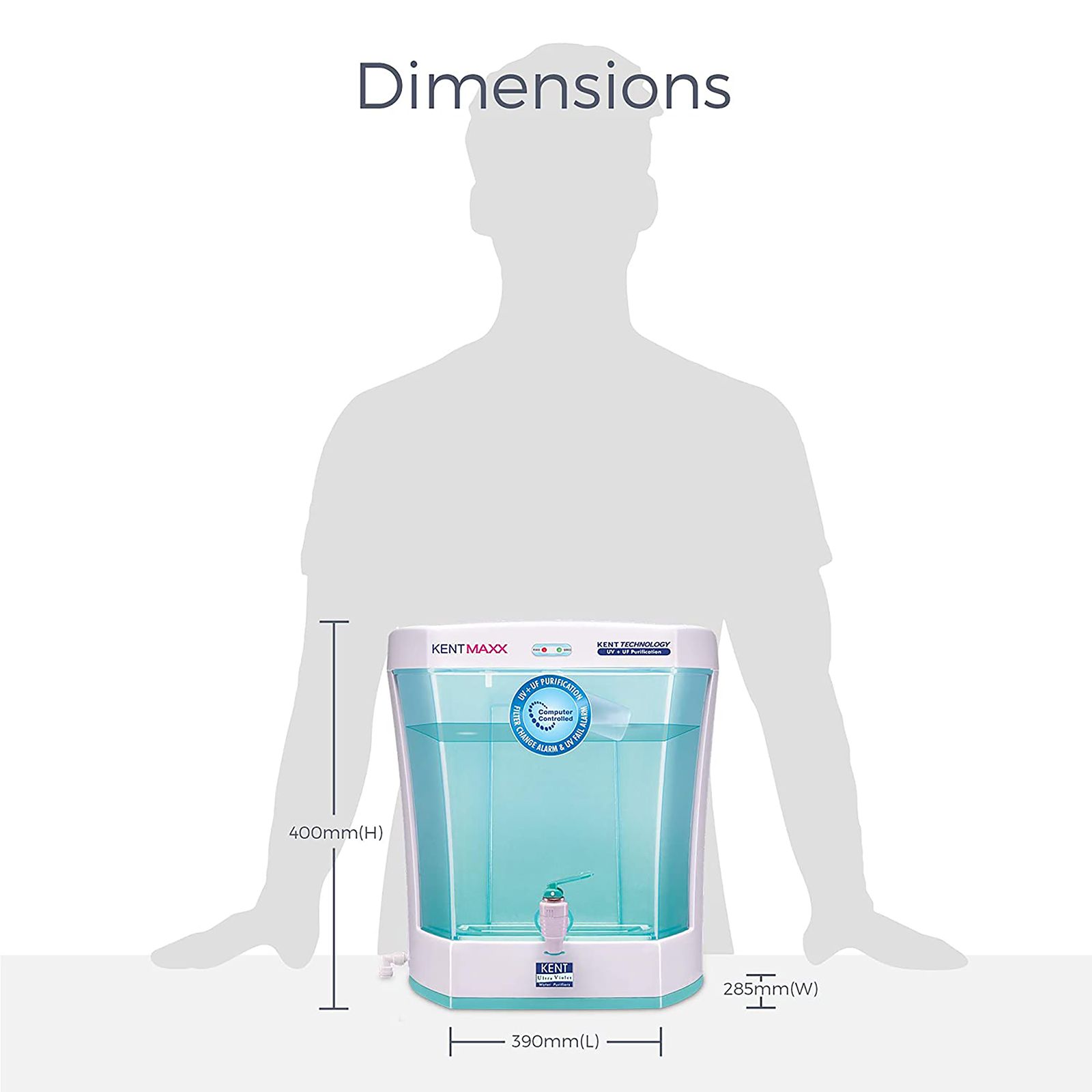 KENT Maxx 7L UV + UF Water Purifier with Double Purification Process (White & Blue) KENT Maxx 7L UV + UF Water Purifier with Double Purification Process (White & Blue)_5
