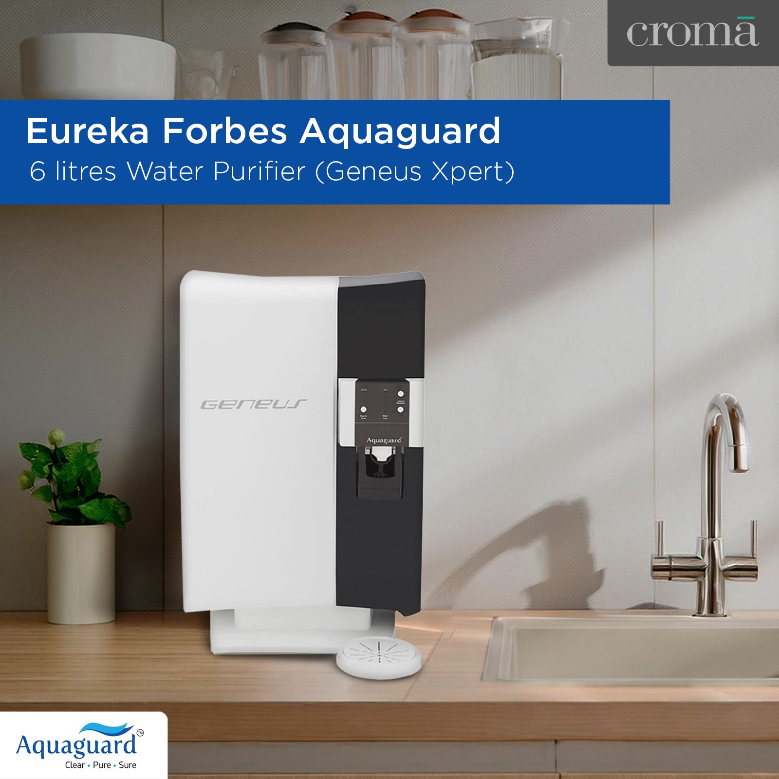 Eureka Forbes Aquaguard 6 litres Water Purifier (Geneus Xpert, White)_10