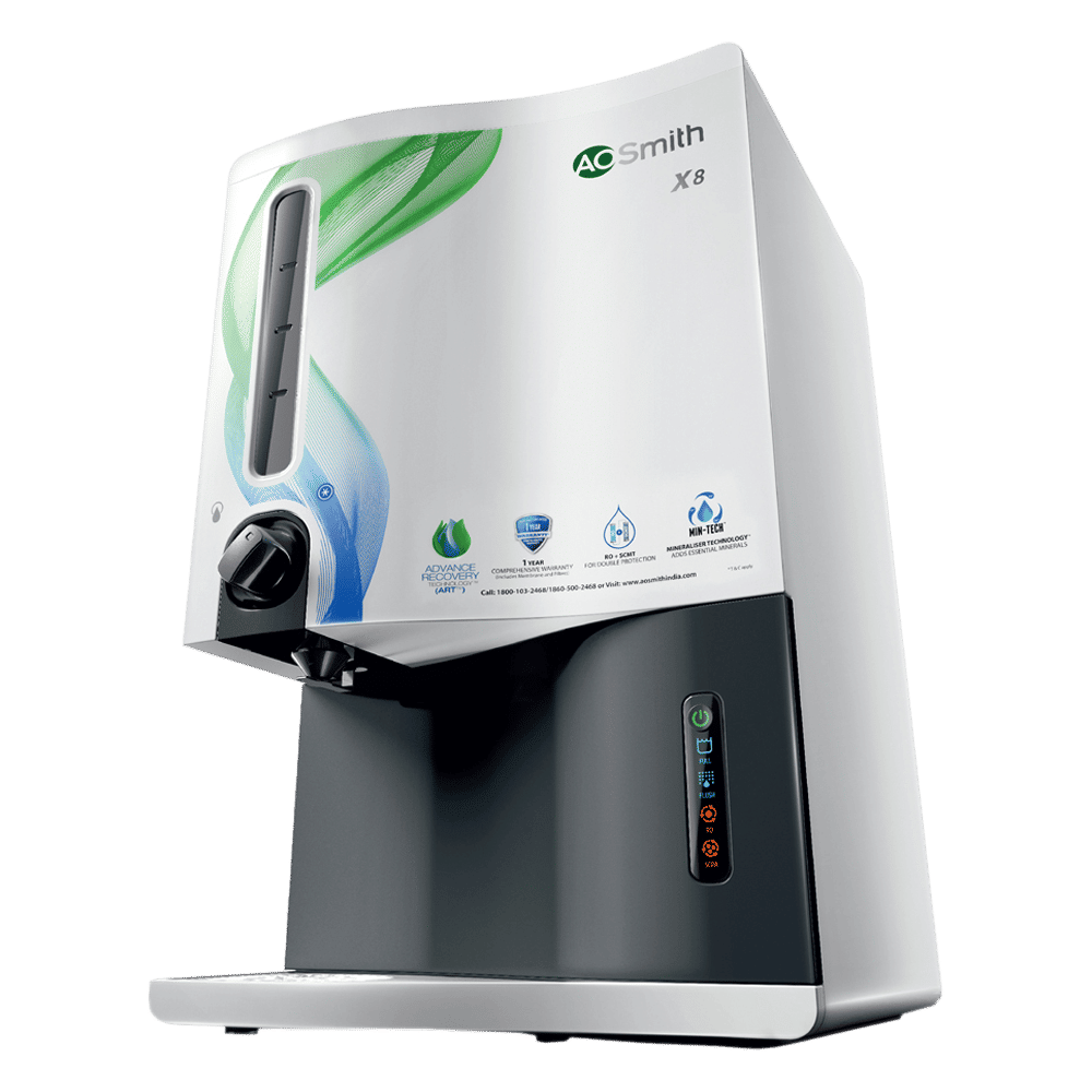 AO Smith X8 9L RO+SCMT Water Purifier with Auto Flush Indicator (White) AO Smith X8 9L RO+SCMT Water Purifier with Auto Flush Indicator (White)_1