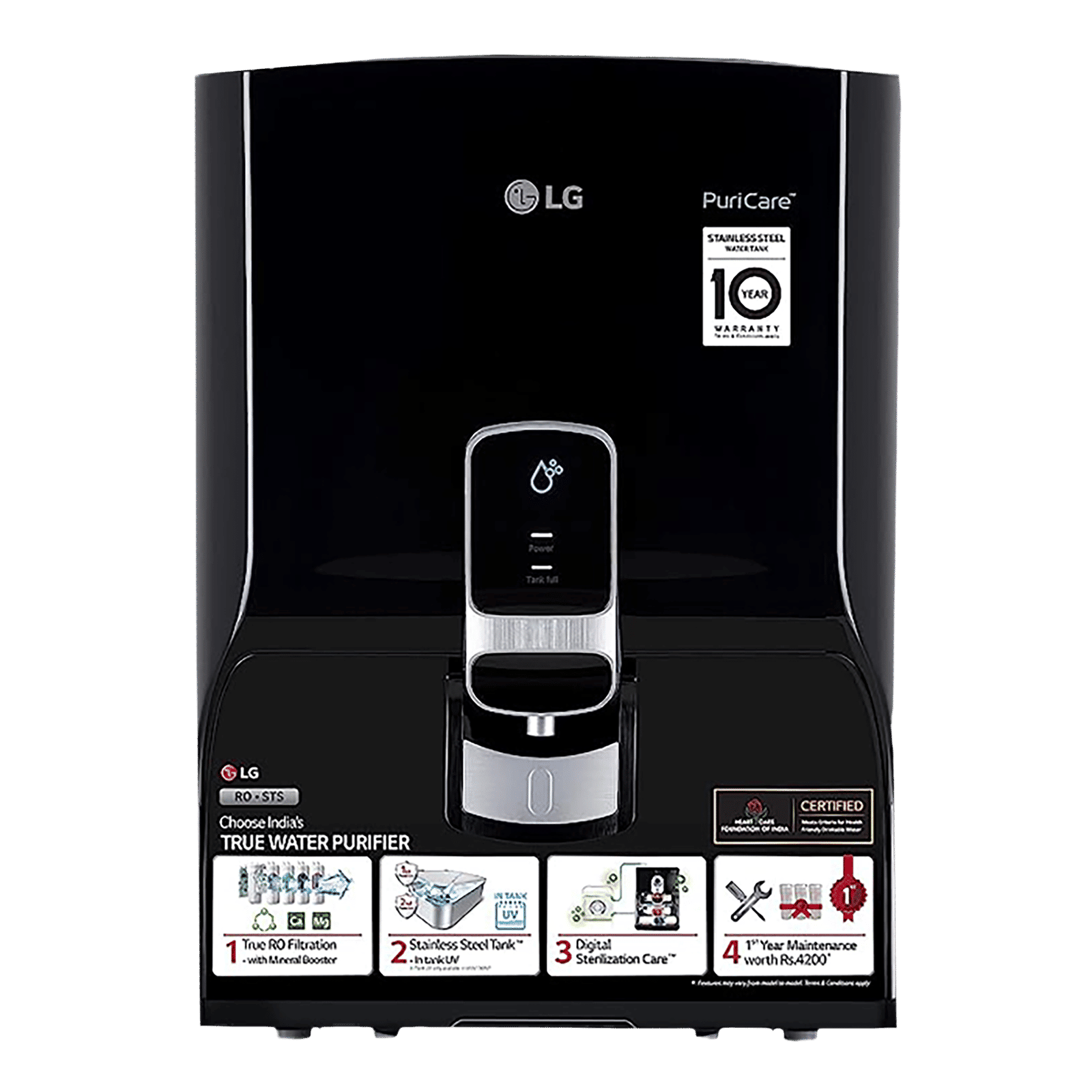 LG PuriCare 8L RO Water Purifier with Mineral Booster (Black)_1