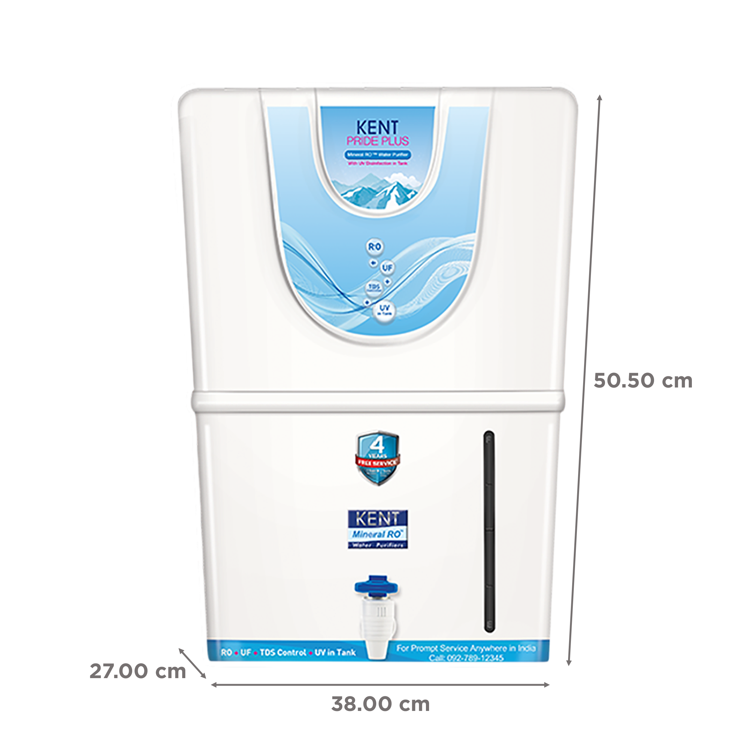 KENT Pride Plus 8L RO + UF + UV-in-tank + TDS Water Purifier with Multiple Purification Process (White) KENT Pride Plus 8L RO + UF + UV-in-tank + TDS Water Purifier with Multiple Purification Process (White)_2