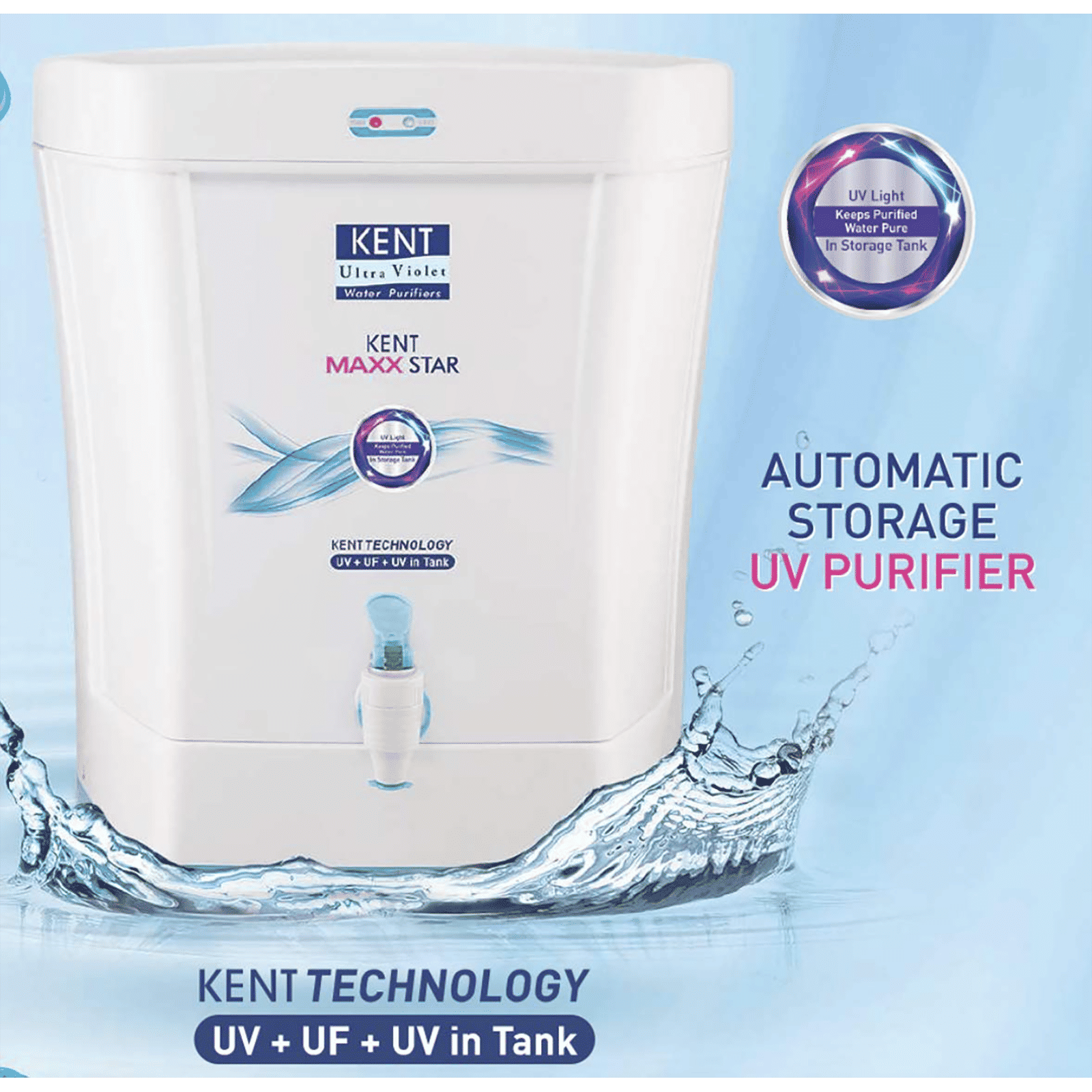 KENT Maxx Star 7L UV + UF Water Purifier with Double Purification Process (White) KENT Maxx Star 7L UV + UF Water Purifier with Double Purification Process (White)_12