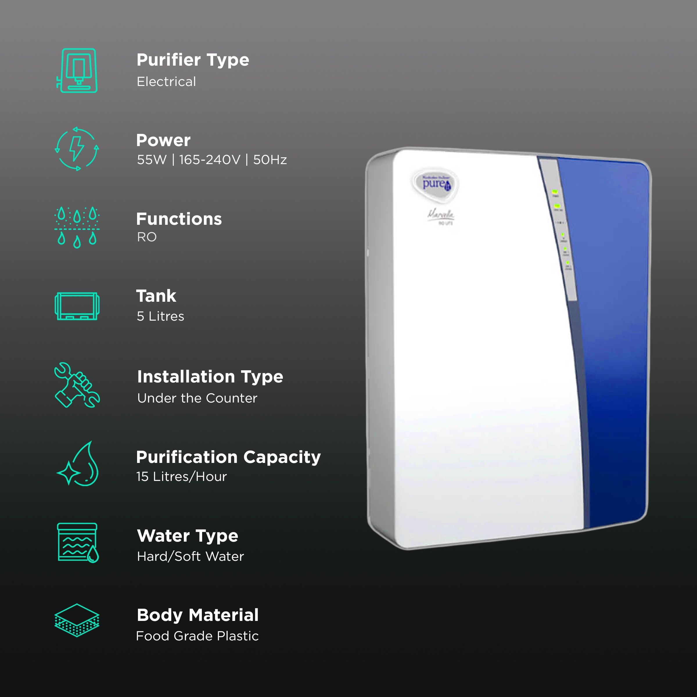 pureit Marvella UTC 5L RO Water Purifier with 7 Stage Purification (White) pureit Marvella UTC 5L RO Water Purifier with 7 Stage Purification (White)_3