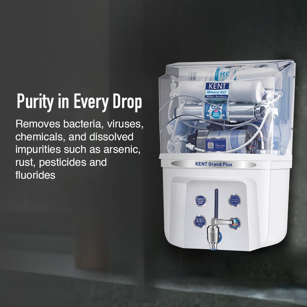 KENT Grand Plus 9L RO + UV + UF +UV-in-tank + TDS Water Purifier with Zero Water Wastage (White)_18