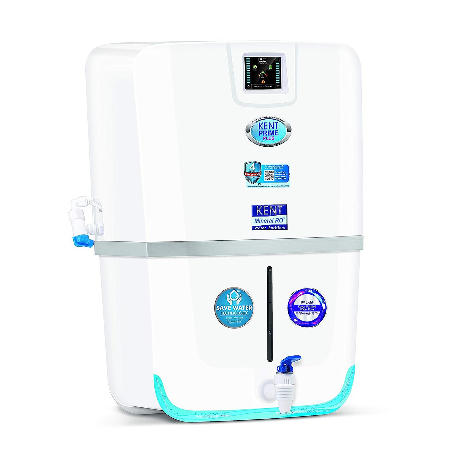 KENT Prime Plus 9L RO + UV + UF + UV-in-tank + TDS Water Purifier with Digital Purity Display and Zero Water Wastage (White) KENT Prime Plus 9L RO + UV + UF + UV-in-tank + TDS Water Purifier with Digital Purity Display and Zero Water Wastage (White)_8