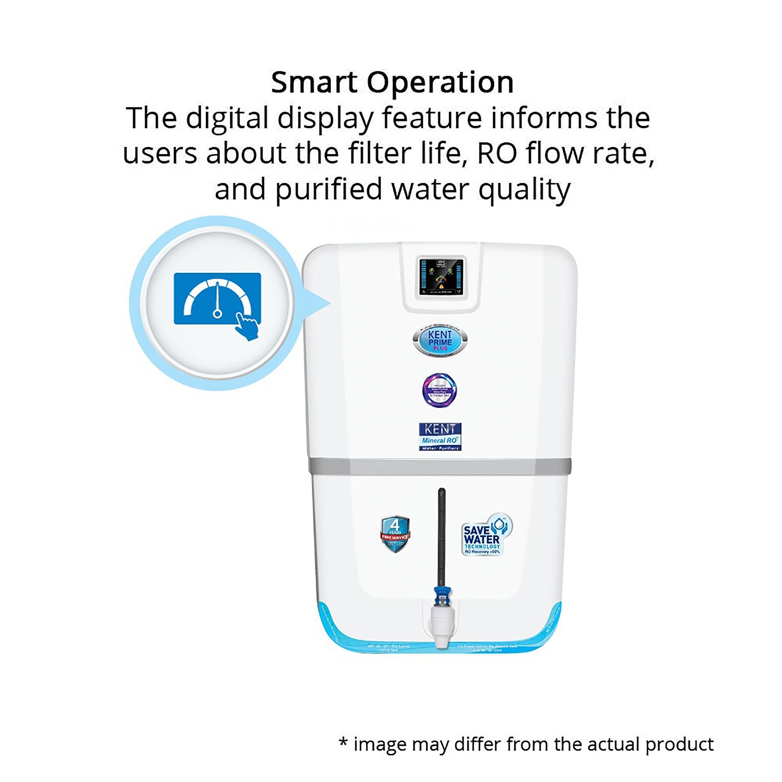 KENT Prime Plus 9L RO + UV + UF + UV-in-tank + TDS Water Purifier with Digital Purity Display and Zero Water Wastage (White) KENT Prime Plus 9L RO + UV + UF + UV-in-tank + TDS Water Purifier with Digital Purity Display and Zero Water Wastage (White)_12