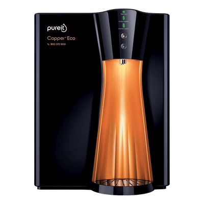 pureit Copper + Eco Mineral 8L RO + UV + MF Water Purifier with Advanced 7 Stage Purification And Eco Recovery Technology (Black)