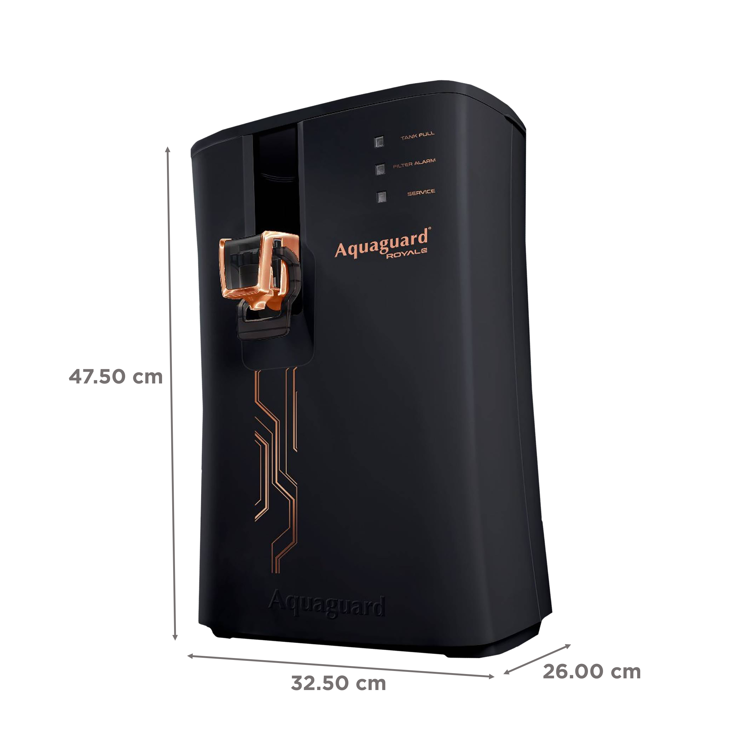 Aquaguard Royale 5.5L RO + UV + MTDS + SS Smart Water Purifier with Active Copper Zinc Booster Tech and 7 Stage Purification (Black/Bronze)_2