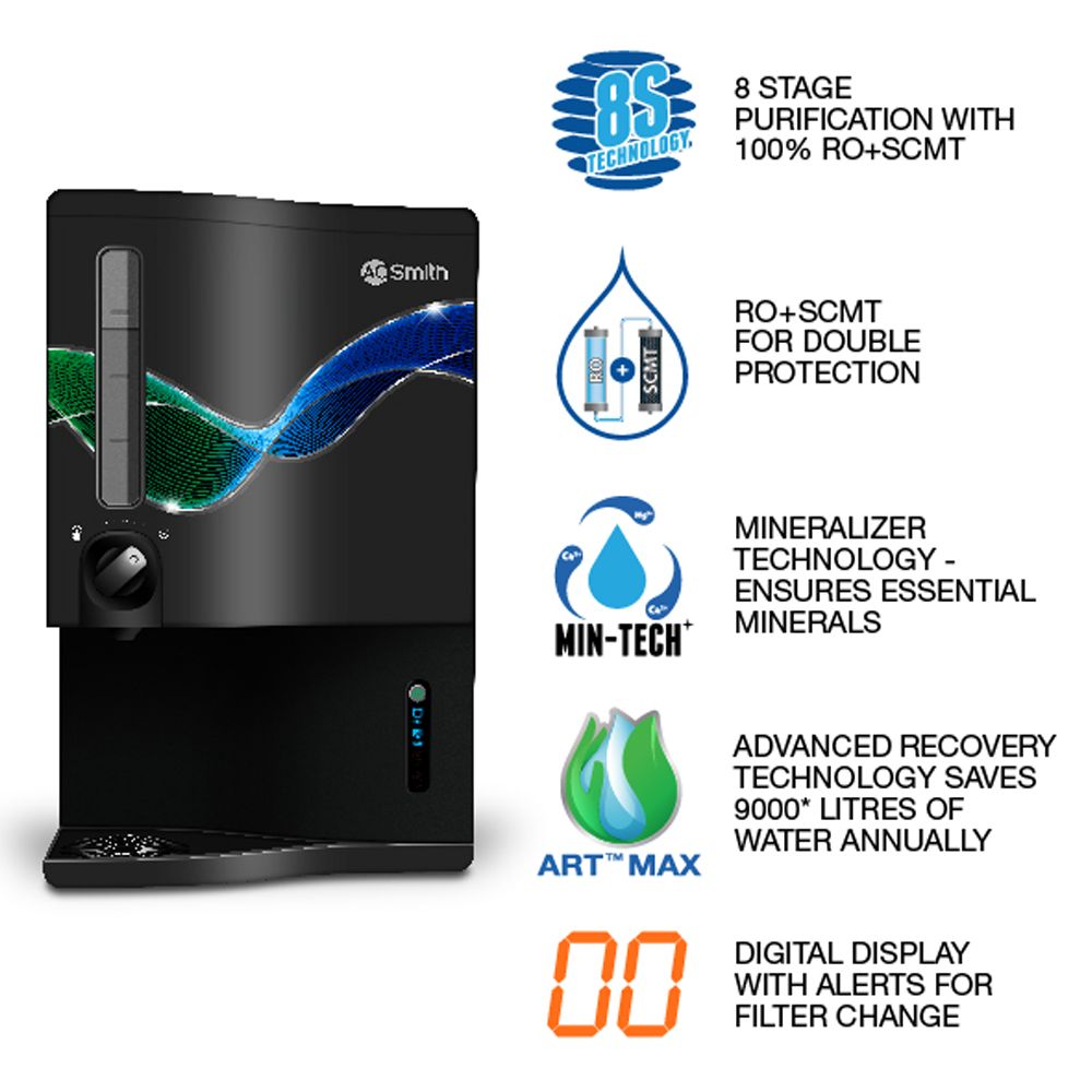 AO Smith ProPlanet P5 9L RO + SCMT Water Purifier with 8 Stage Purification (Black) AO Smith ProPlanet P5 9L RO + SCMT Water Purifier with 8 Stage Purification (Black)_6