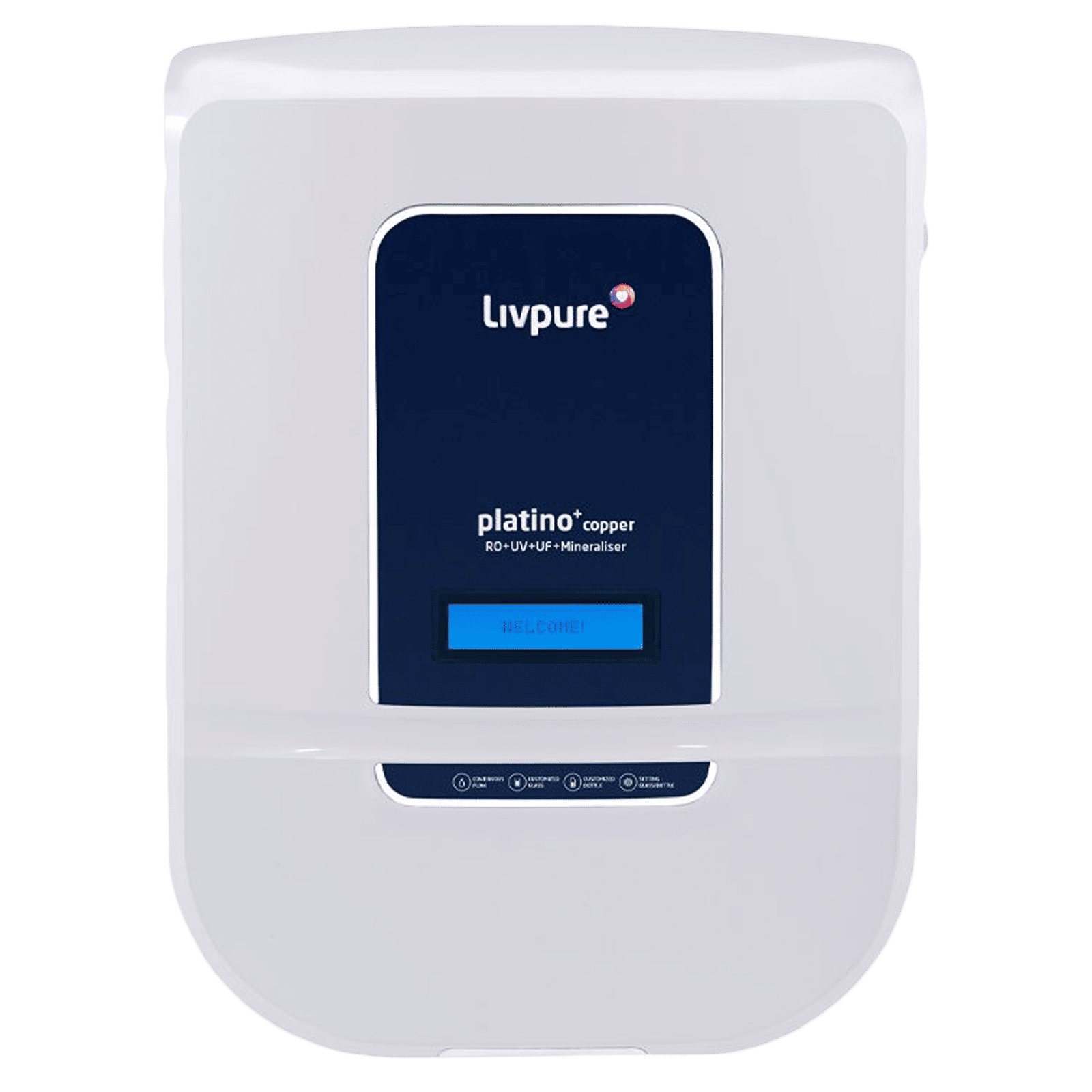 Livpure Platino Plus 8.5L RO + UV + UF + Mineraliser Water Purifier with 8 Stage Purification (White/Blue) Livpure Platino Plus 8.5L RO + UV + UF + Mineraliser Water Purifier with 8 Stage Purification (White/Blue)_1