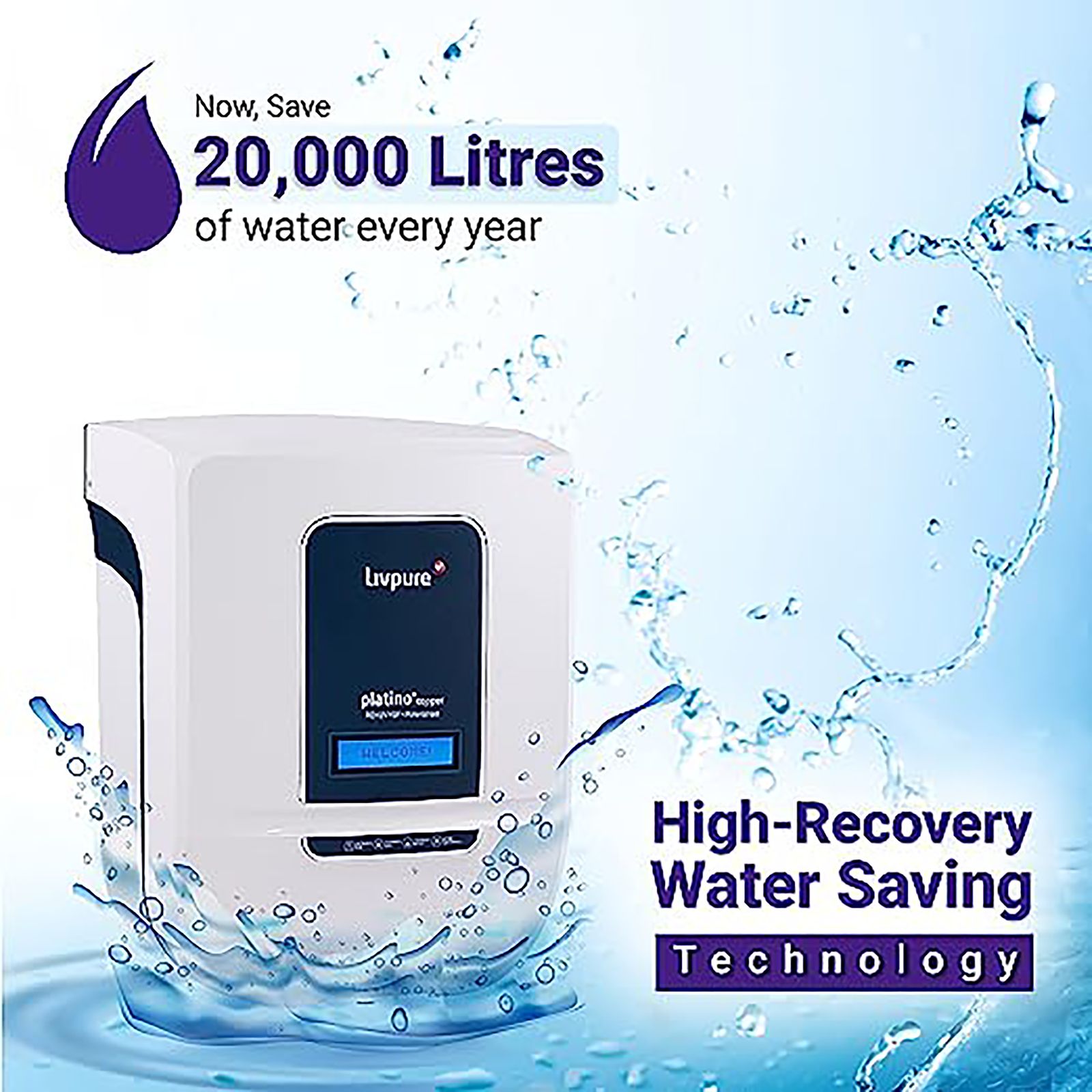 Livpure Platino Plus 8.5L RO + UV + UF + Mineraliser Water Purifier with 8 Stage Purification (White/Blue) Livpure Platino Plus 8.5L RO + UV + UF + Mineraliser Water Purifier with 8 Stage Purification (White/Blue)_10