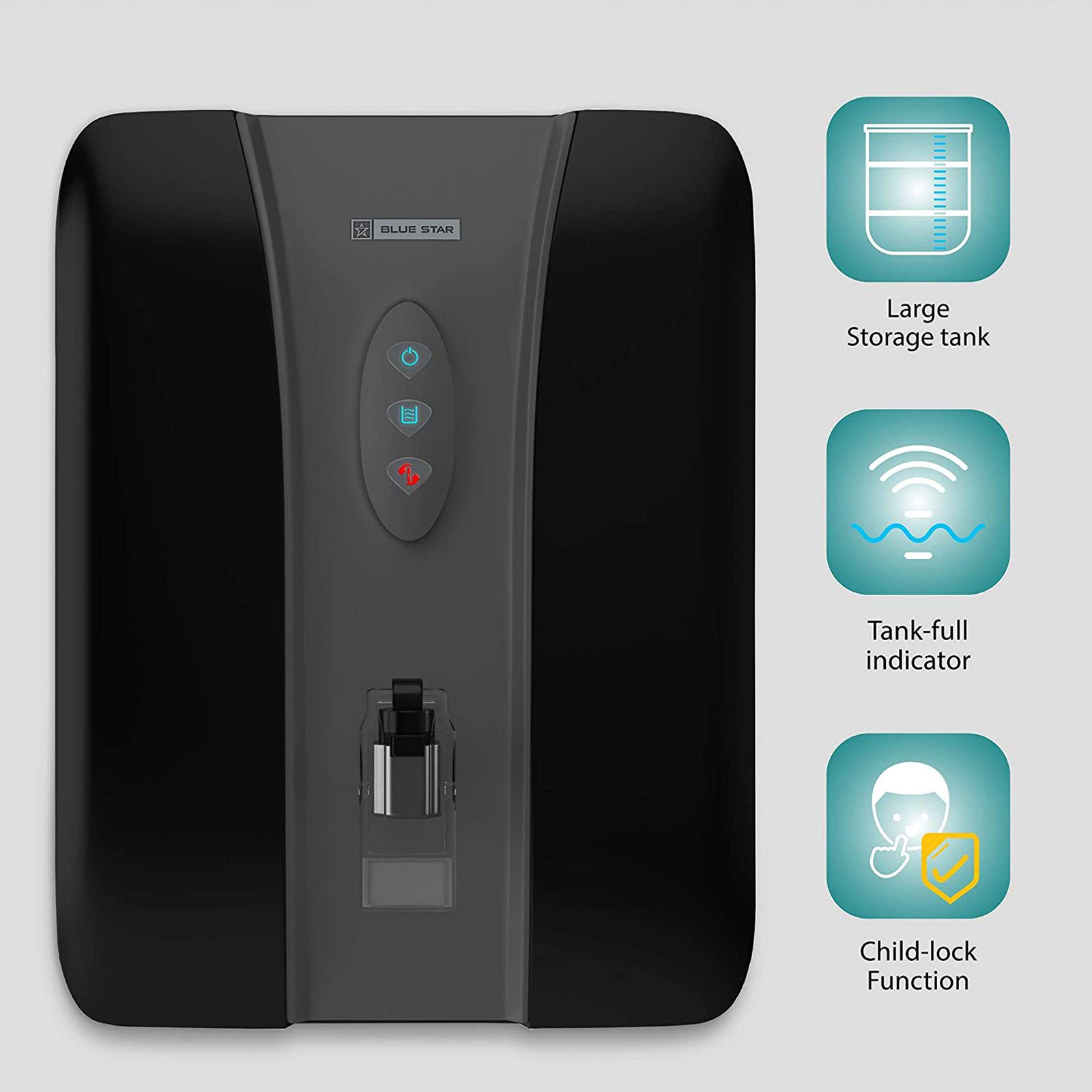 Blue Star Eleanor 8L RO + UV + UF + Alkaline Water Purifier with Triple Layered Protection (Black/Grey) Blue Star Eleanor 8L RO + UV + UF + Alkaline Water Purifier with Triple Layered Protection (Black/Grey)_7