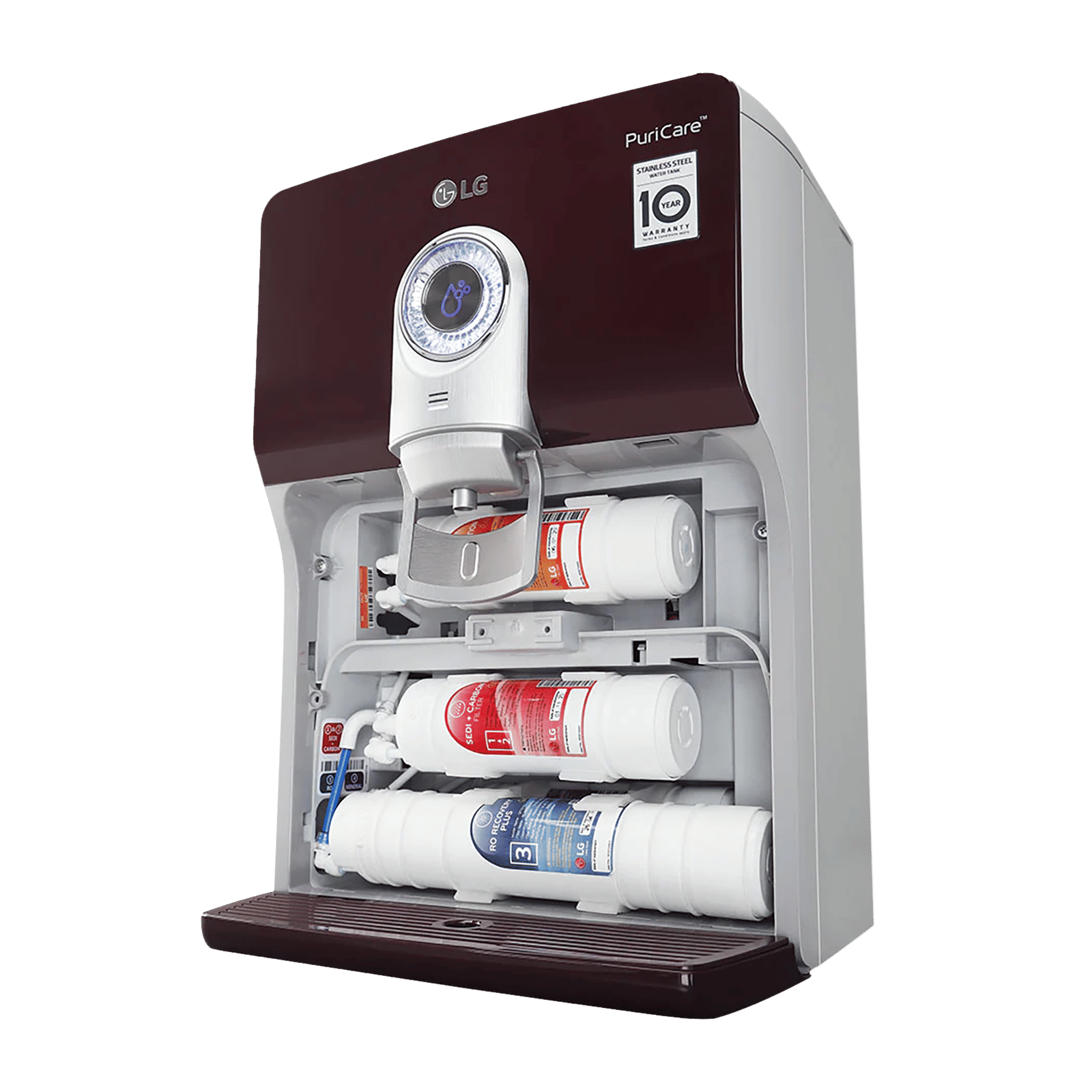LG PuriCare 8L RO + UV + UF Water Purifier with Multi Stage Filtration Process (Crimson Red)_9