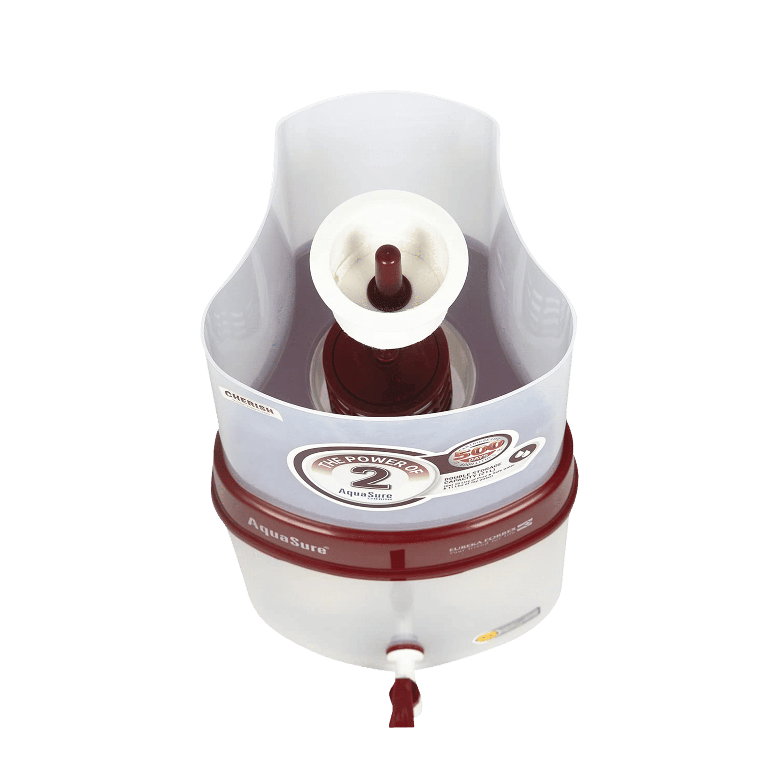 EUREKA FORBES AquaSure Cherish 21L Gravity Based Water Purifier with Food Grade Plastic (Cherry) EUREKA FORBES AquaSure Cherish 21L Gravity Based Water Purifier with Food Grade Plastic (Cherry)_5