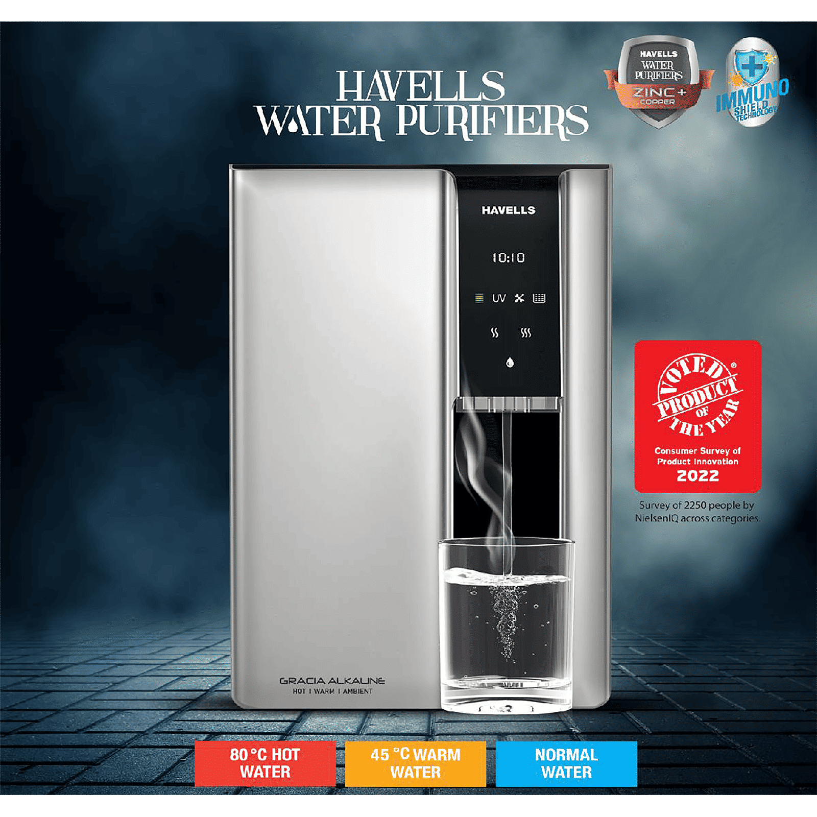 HAVELLS Gracia 7.5L RO + UV Hot & Cold Water Purifier with 8 Stage Purification (Silver/Black)_10