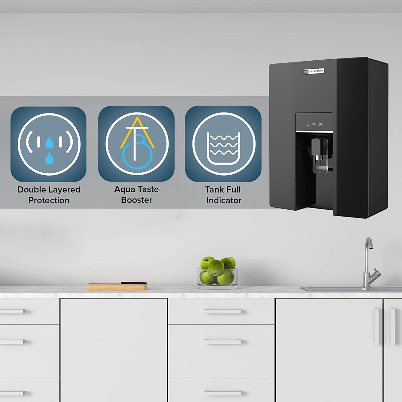 Blue Star Cresto 7L RO + UV + UF Water Purifier with Aqua Taste Booster (Black) Blue Star Cresto 7L RO + UV + UF Water Purifier with Aqua Taste Booster (Black)_7