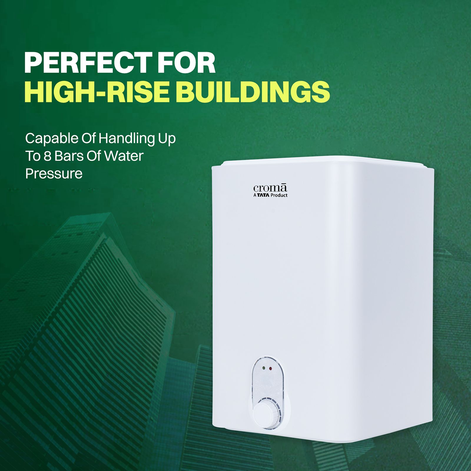 Croma 10 Litres 5 Star Vertical Storage Water Geyser with Copper Heating Element (White) Croma 10 Litres 5 Star Vertical Storage Water Geyser with Copper Heating Element (White)_12