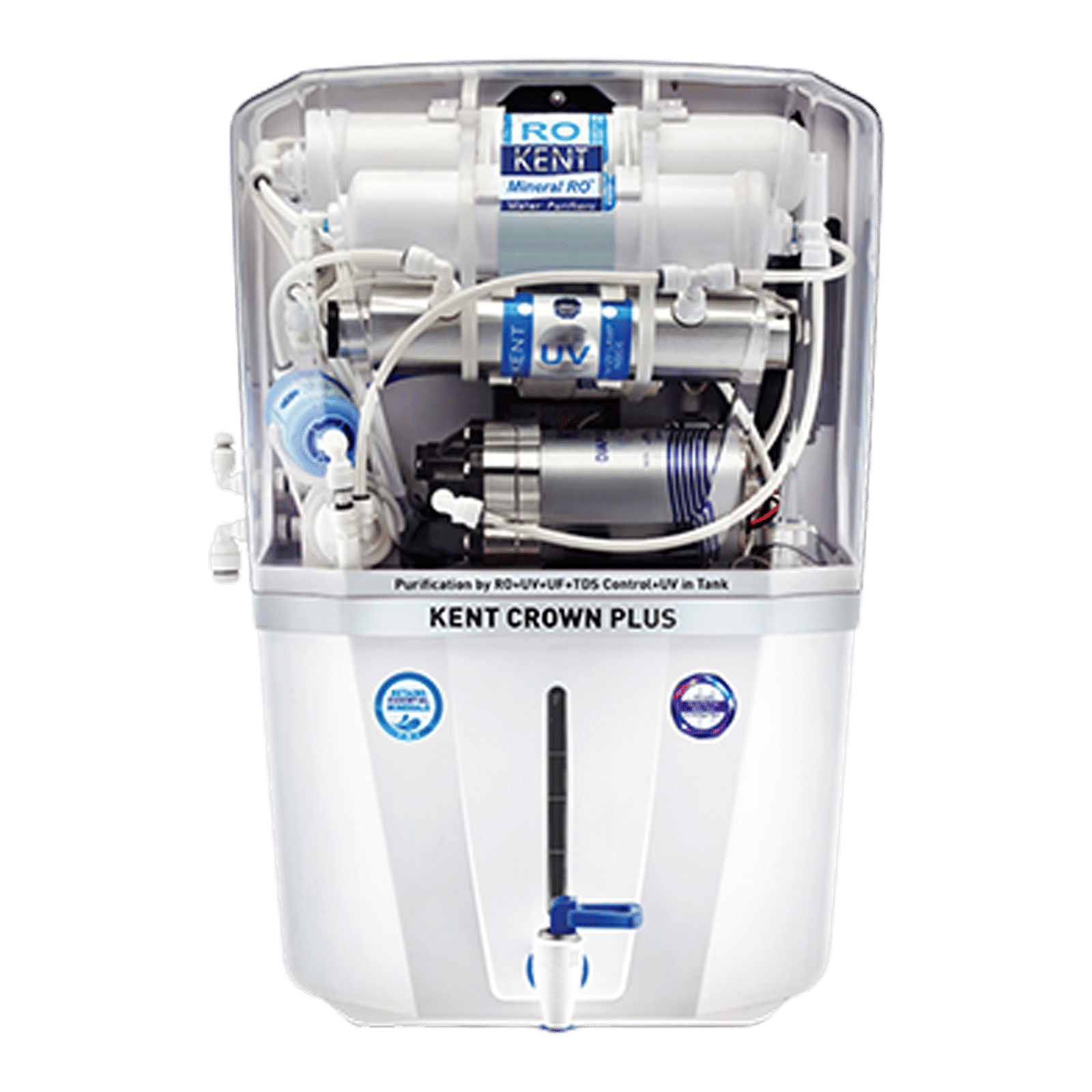 KENT Crown Plus 11L RO + UV + UF + UV-in-tank + TDS Water Purifier with Zero Water Wastage Technology (White) KENT Crown Plus 11L RO + UV + UF + UV-in-tank + TDS Water Purifier with Zero Water Wastage Technology (White)_1