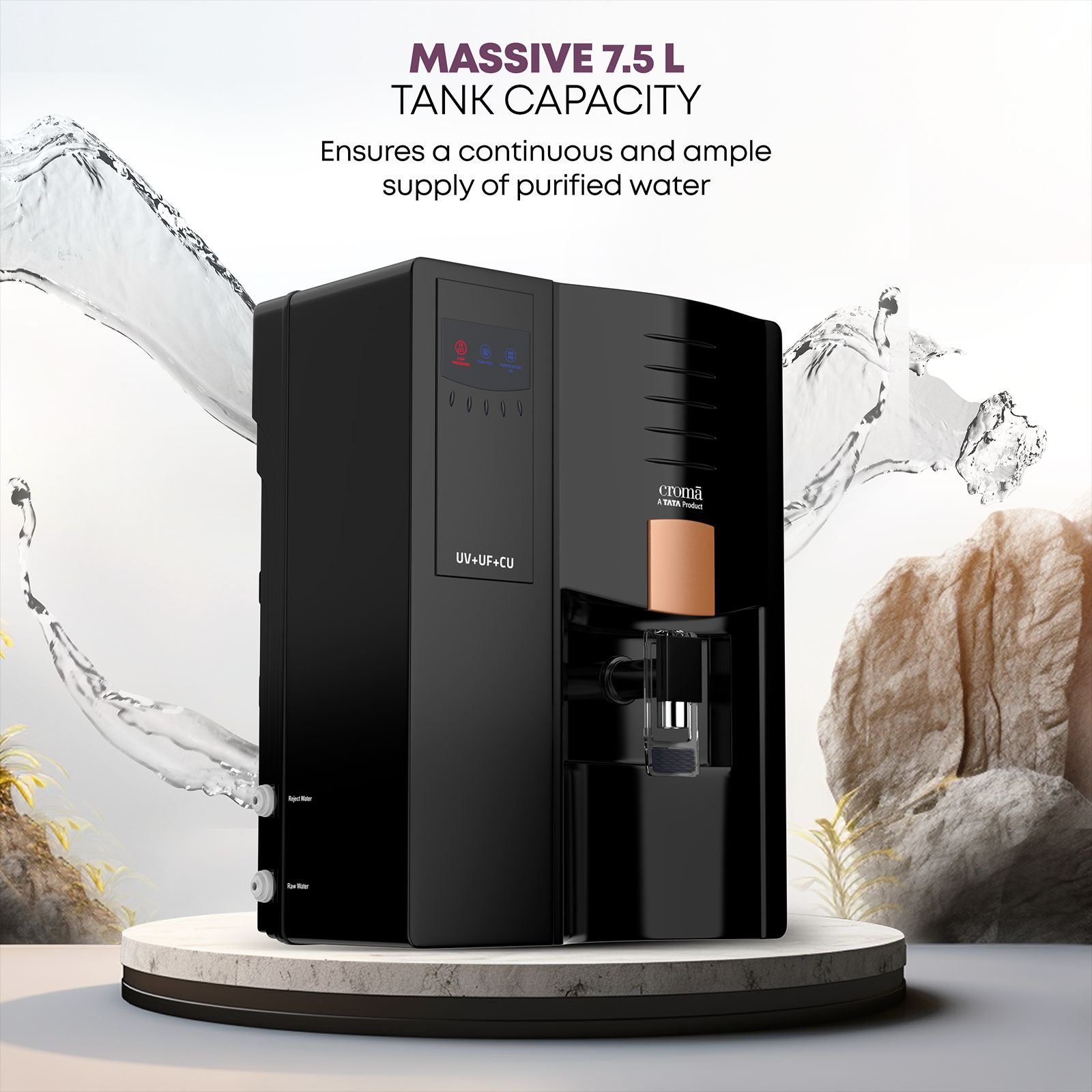 Croma 7.5L UV + UF Water Purifier with Advance Copper Technology (Black) Croma 7.5L UV + UF Water Purifier with Advance Copper Technology (Black)_8