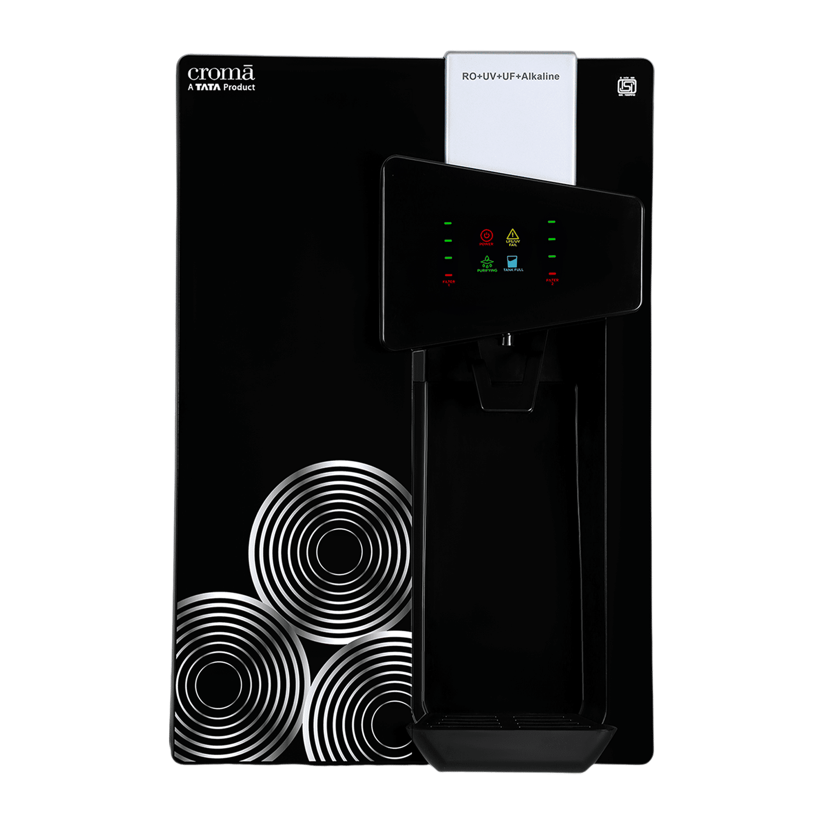 Croma 8.5L RO + UV + UF + Alkaline Water Purifier with Reverse Osmosis Filtration (Black) Croma 8.5L RO + UV + UF + Alkaline Water Purifier with Reverse Osmosis Filtration (Black)_1
