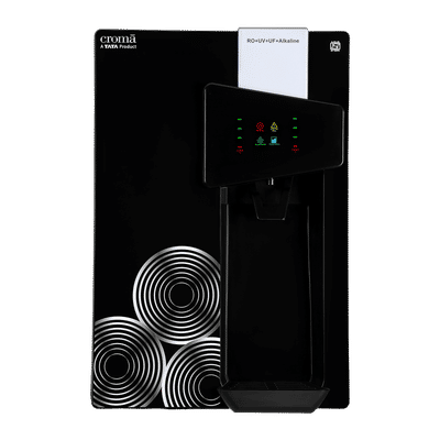 Croma 8.5L RO + UV + UF + Alkaline Water Purifier with Reverse Osmosis Filtration (Black)