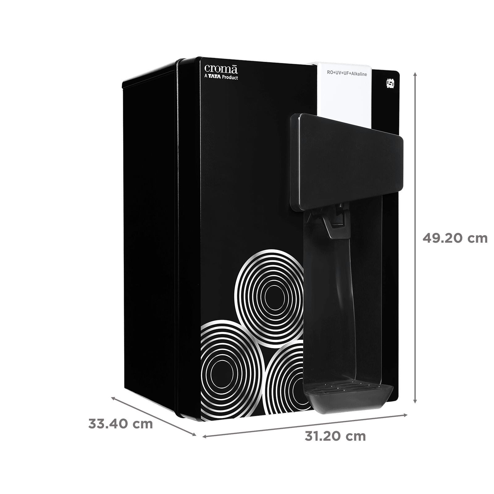 Croma 8.5L RO + UV + UF + Alkaline Water Purifier with Reverse Osmosis Filtration (Black) Croma 8.5L RO + UV + UF + Alkaline Water Purifier with Reverse Osmosis Filtration (Black)_2