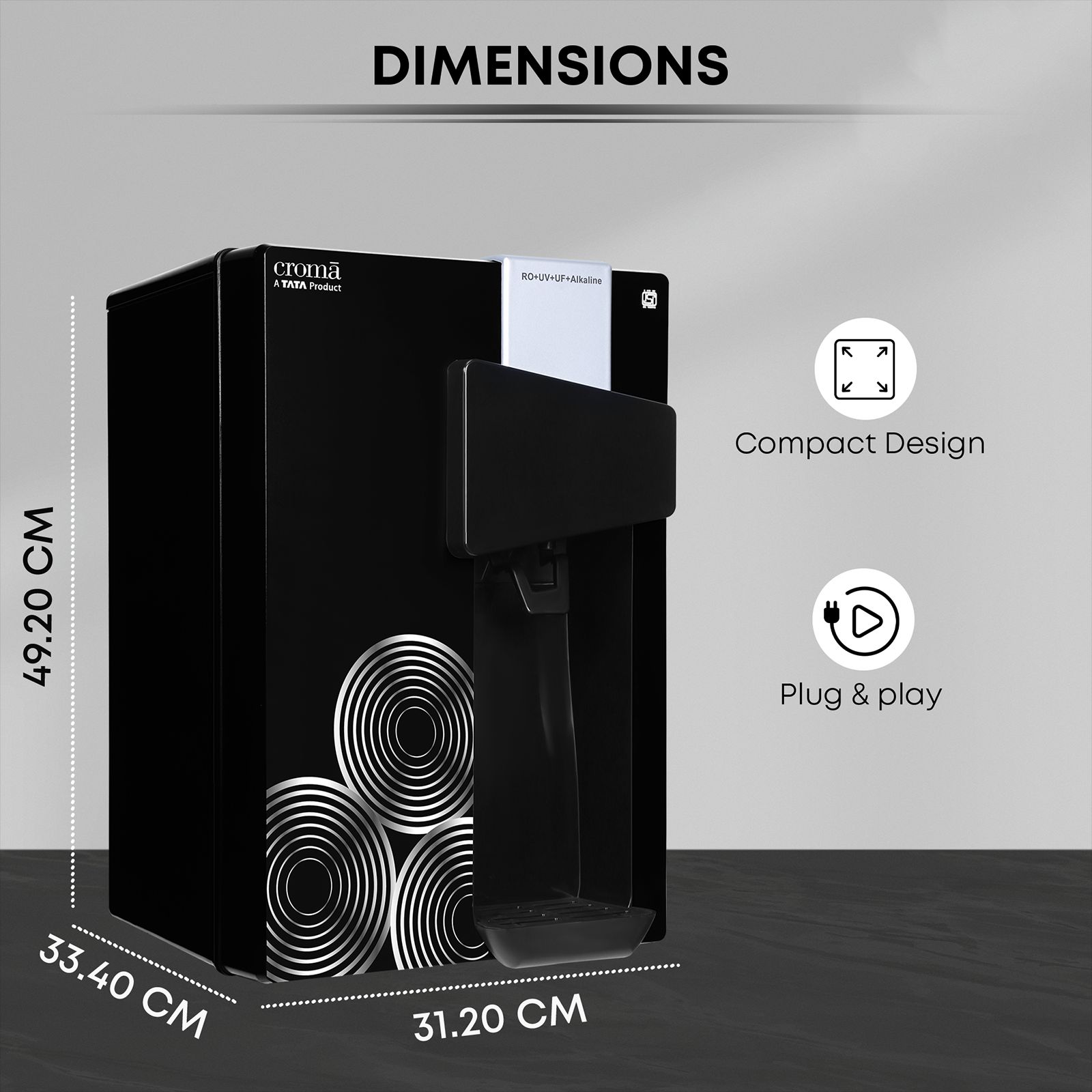 Croma 8.5L RO + UV + UF + Alkaline Water Purifier with Reverse Osmosis Filtration (Black) Croma 8.5L RO + UV + UF + Alkaline Water Purifier with Reverse Osmosis Filtration (Black)_15