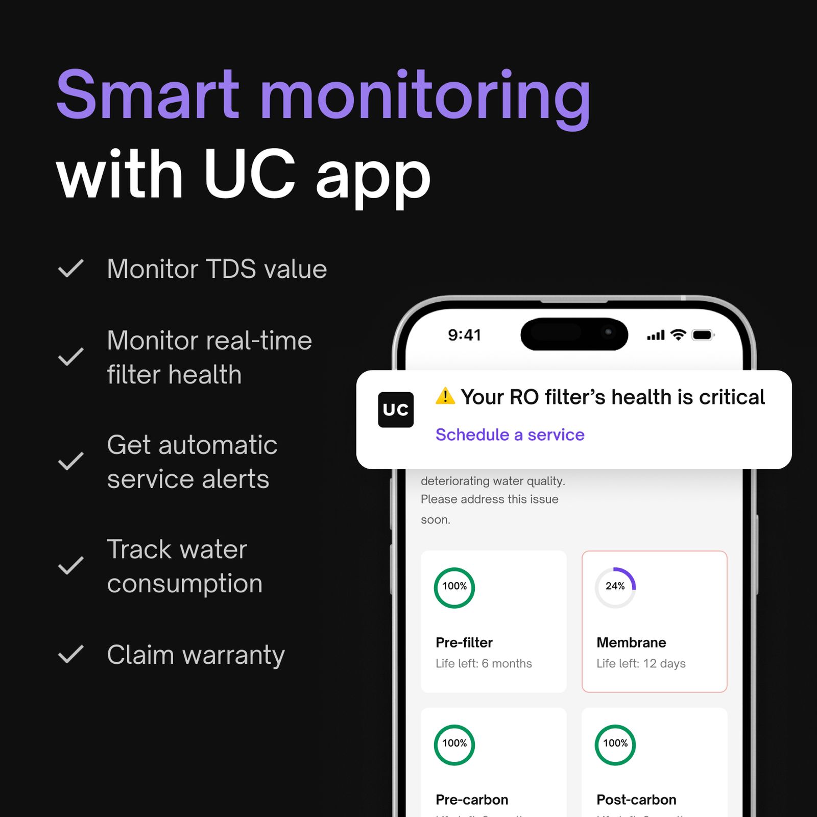 Native by UC M2 8L RO + UV + UF + Copper + Alkaline Water Purifier with No need of service for 2 years (Black) Native by UC M2 8L RO + UV + UF + Copper + Alkaline Water Purifier with No need of service for 2 years (Black)_8