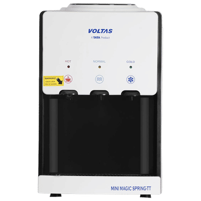 VOLTAS Minimagic Spring TT Hot, Cold & Normal Top Load Water Dispenser with Eco-friendly Refrigerant (White & Black)