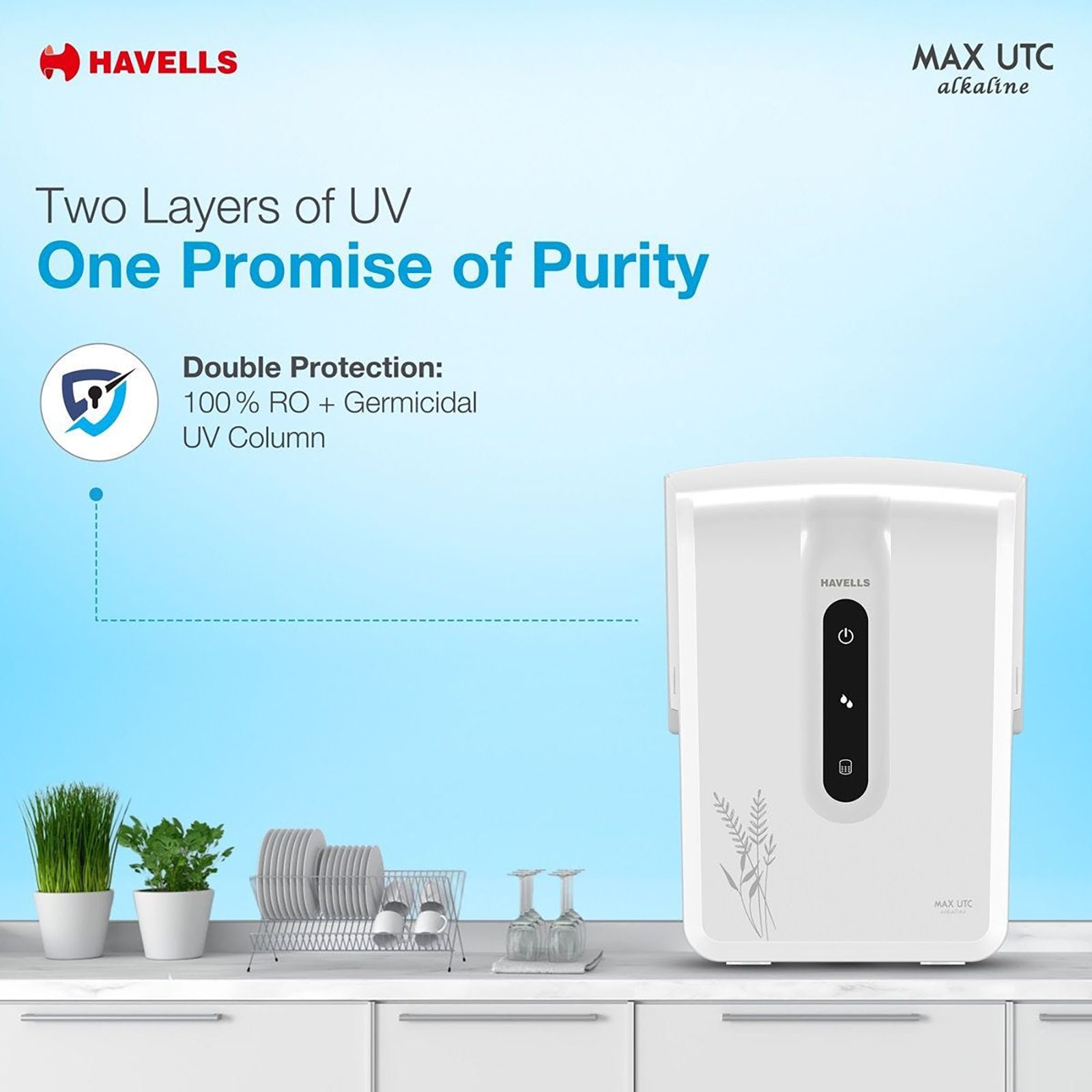 HAVELLS Max UTC 7L RO + UV +Alkaline Water Purifier with Advance Alert Technology (White) HAVELLS Max UTC 7L RO + UV +Alkaline Water Purifier with Advance Alert Technology (White)_10