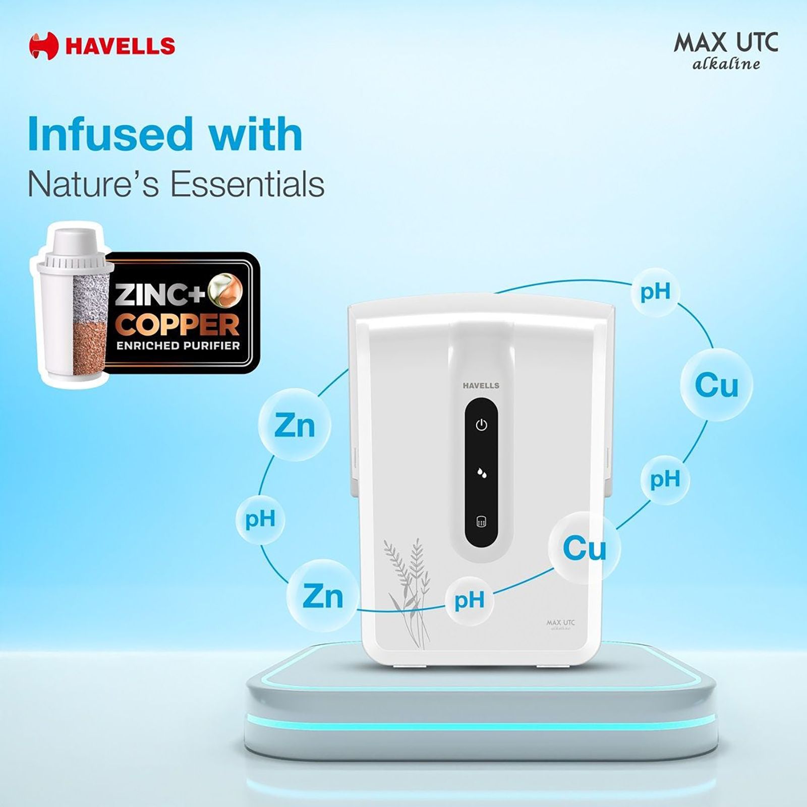 HAVELLS Max UTC 7L RO + UV +Alkaline Water Purifier with Advance Alert Technology (White) HAVELLS Max UTC 7L RO + UV +Alkaline Water Purifier with Advance Alert Technology (White)_8