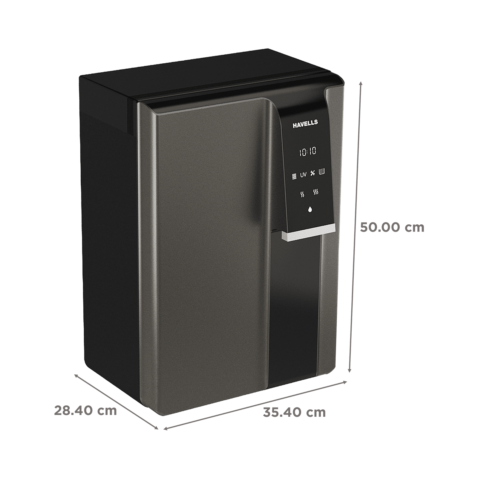 HAVELLS Gracia Alkaline Max 6.8L RO + UV Hot & Ambient Water Purifier with Triple Protection Technology (Dark Grey)_2