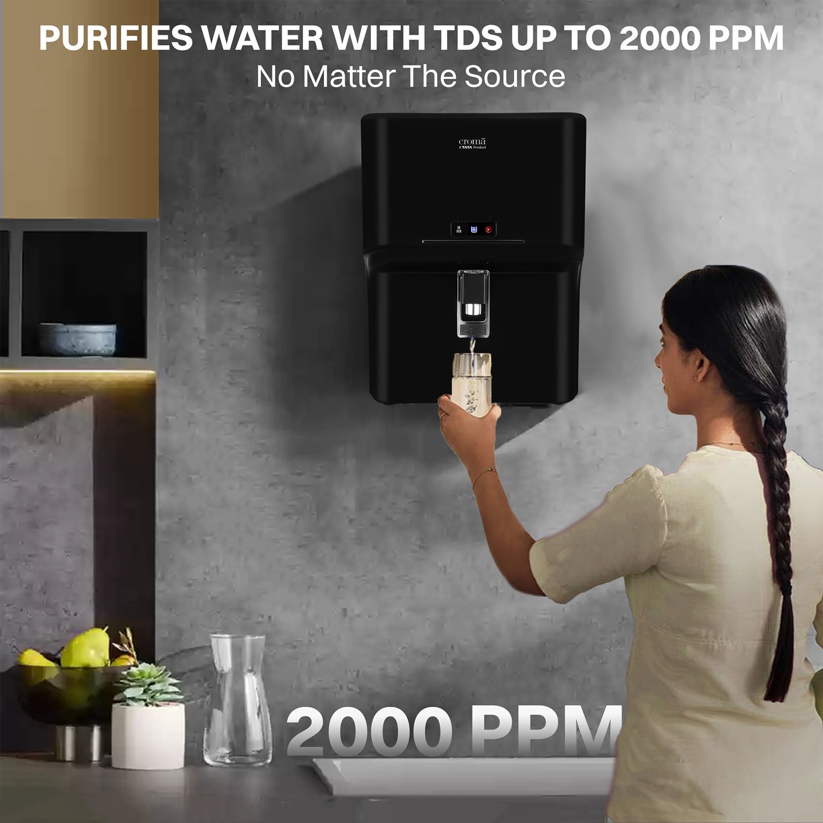 Croma 7L RO + UV + UF + Minerals Water Purifier with 8 Stage Purification Technology (Black) 2025_7
