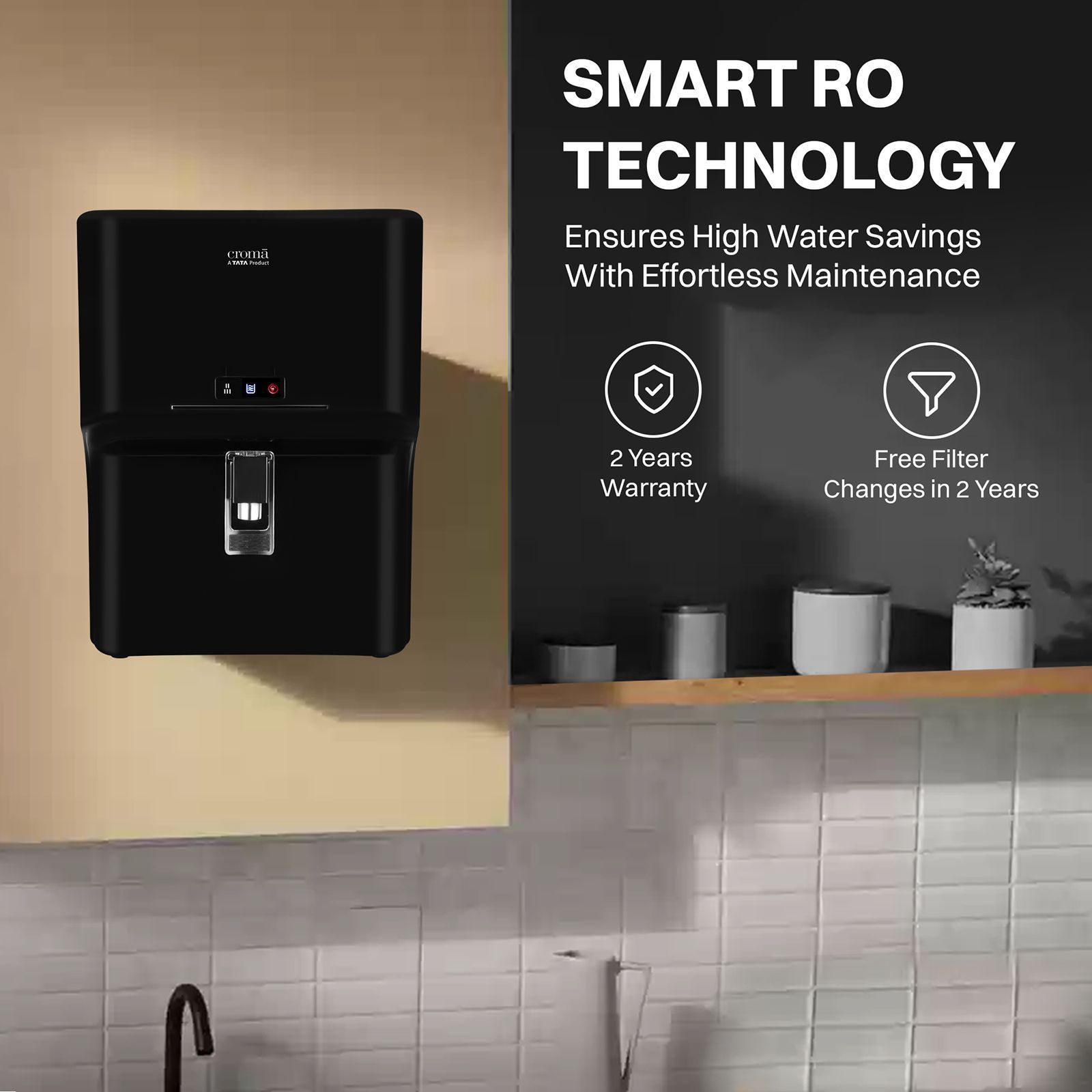 Croma 7L RO + UV + UF + Minerals Water Purifier with 8 Stage Purification Technology (Black) 2025_8