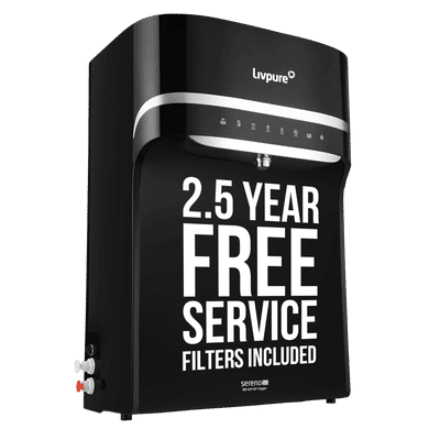 Livpure Sereno 5.5L RO + UV + UF + Copper Water Purifier with High Recovery Technology (Black)