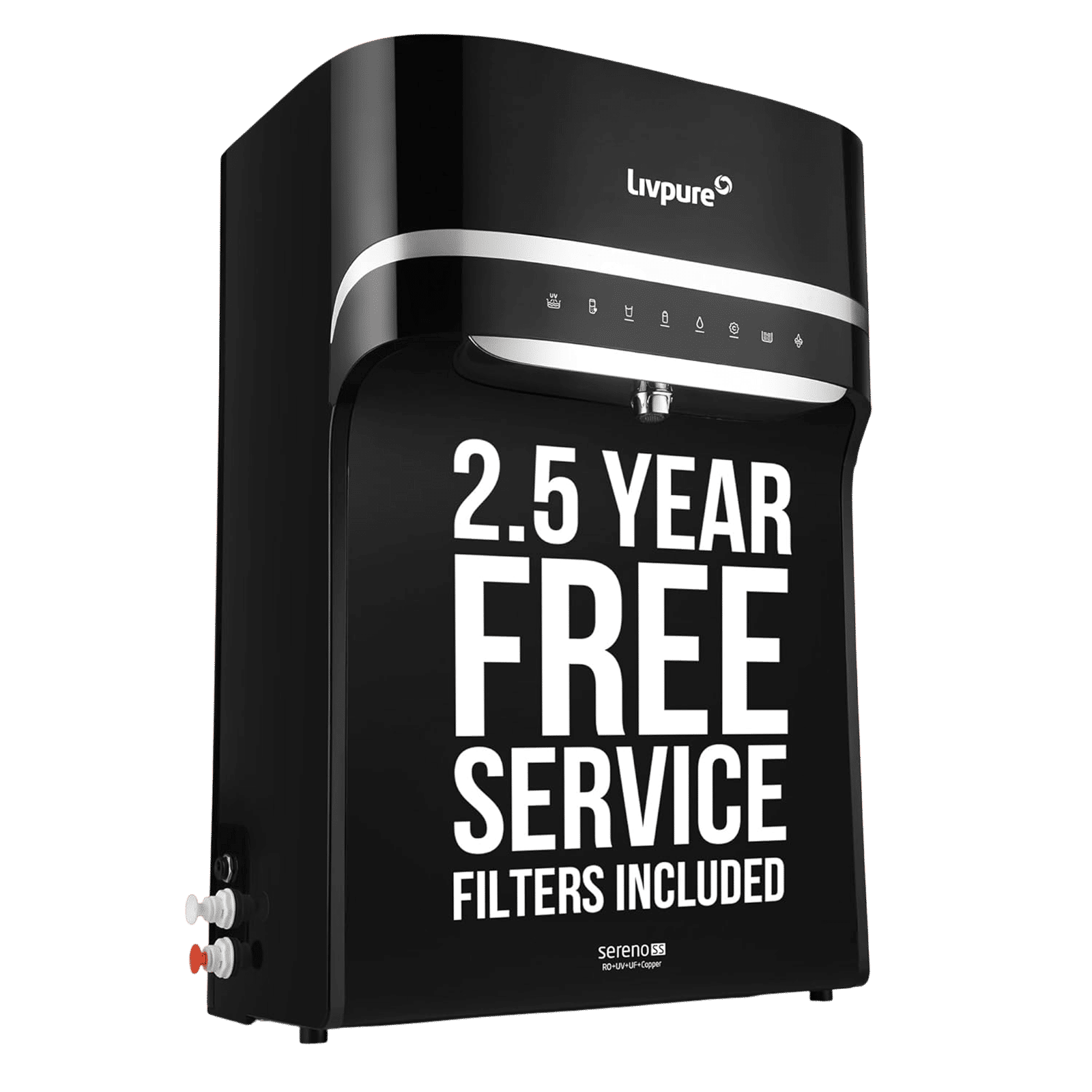 Livpure Sereno 5.5L RO + UV + UF + Copper Water Purifier with High Recovery Technology (Black) Livpure Sereno 5.5L RO + UV + UF + Copper Water Purifier with High Recovery Technology (Black)_1