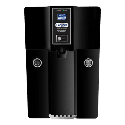 KENT Sapphire 8L RO + UV + UF + TDS Control + Alkaline Water Purifier with UV LED (Black)