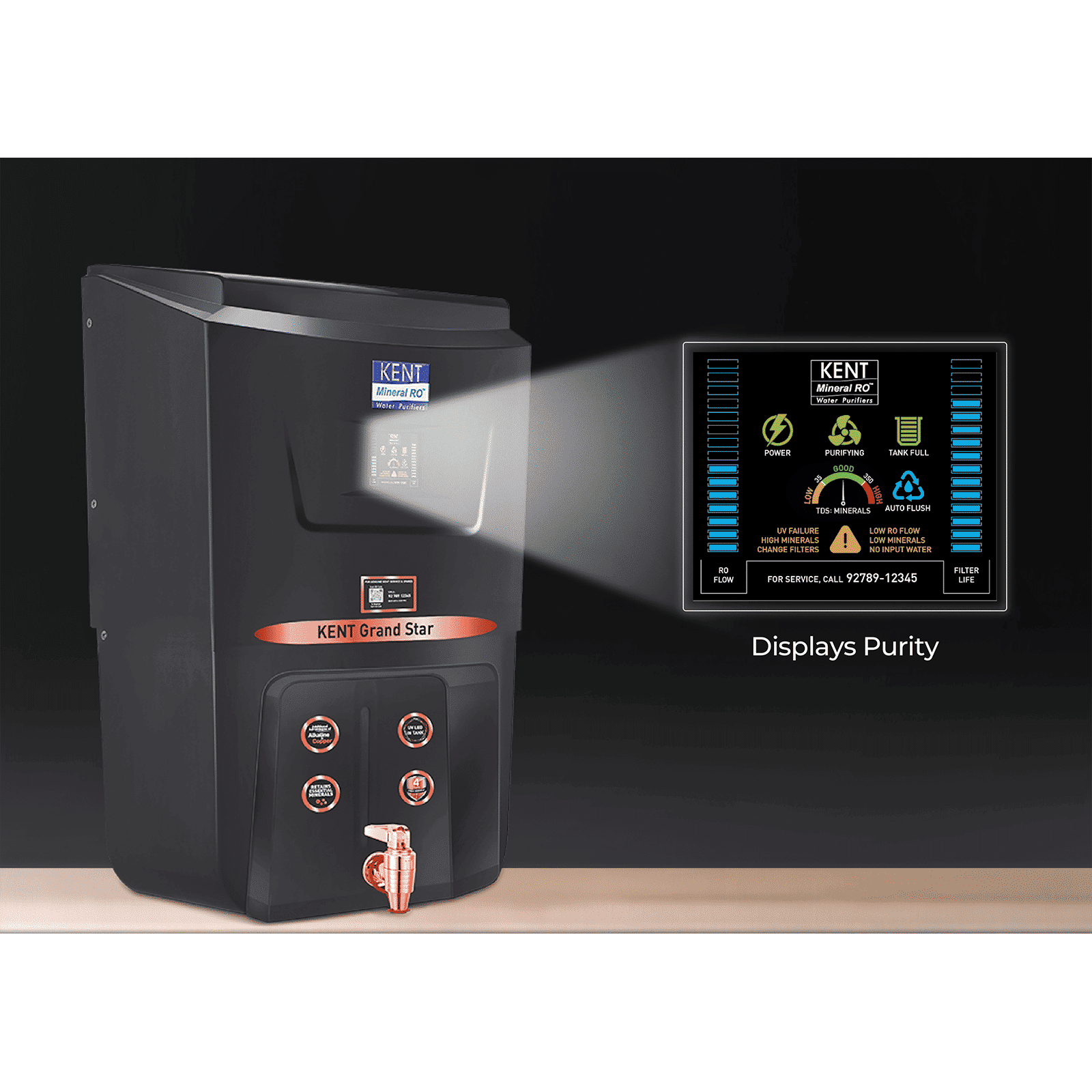 KENT Grand Star 9L RO + UV + UF + TDS + Alkaline Water Purifier with Digital Display (Black) KENT Grand Star 9L RO + UV + UF + TDS + Alkaline Water Purifier with Digital Display (Black)_6