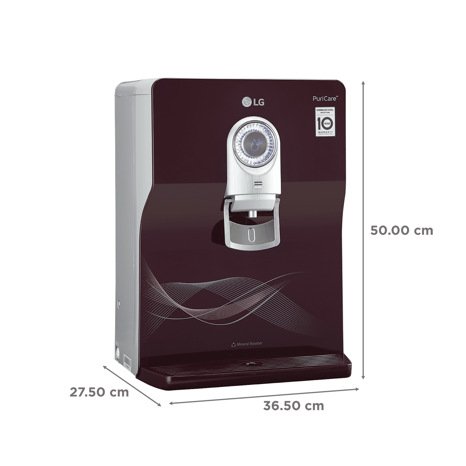 LG PuriCare 8L RO + UV + UF + Mineral Booster Water Purifier with Multi Stage Filtration (Crimson Red)_2