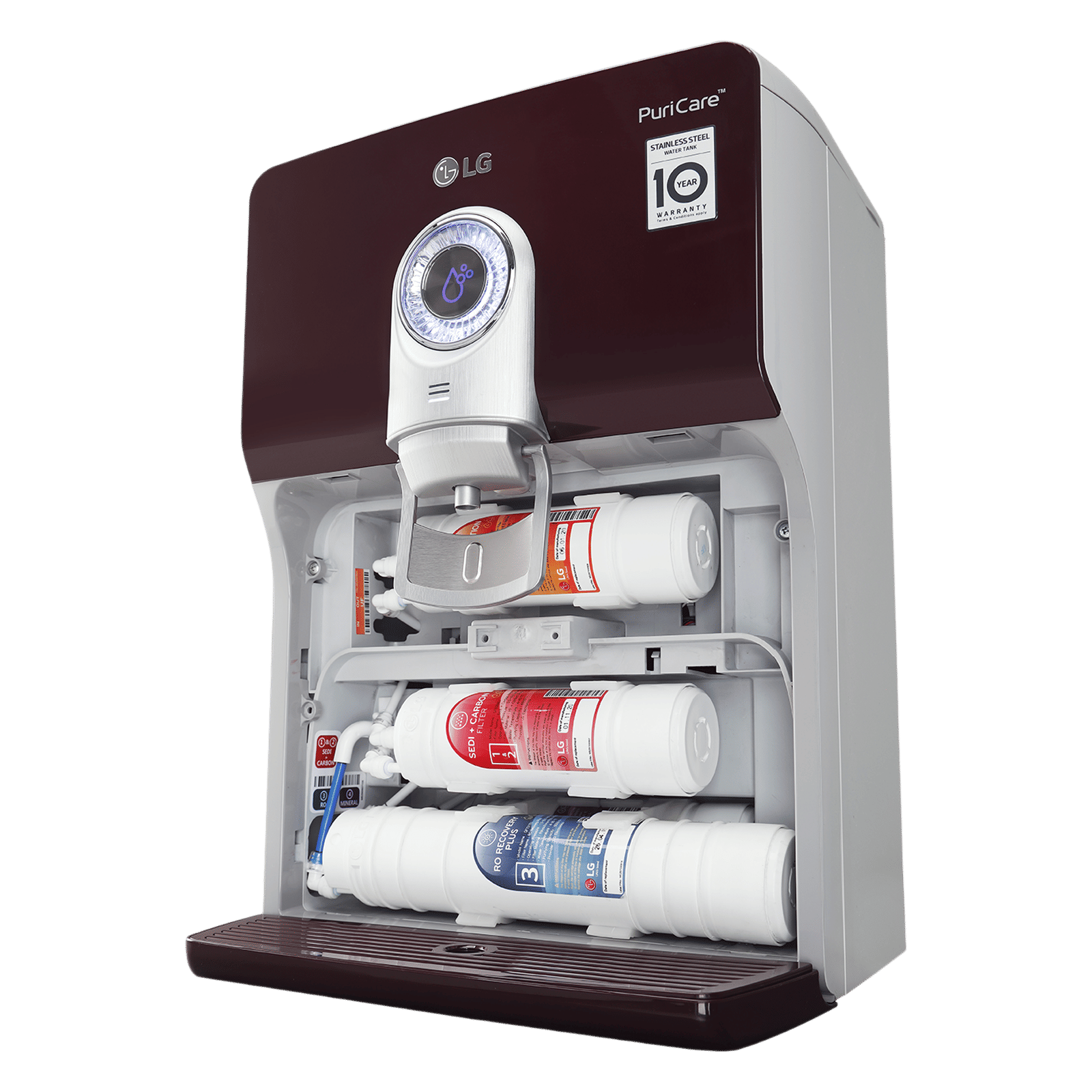 LG PuriCare 8L RO + UV + UF + Mineral Booster Water Purifier with Multi Stage Filtration (Crimson Red)_5