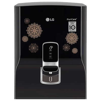 LG PuriCare 8L RO + UV + Mineral Booster Water Purifier with Multi Stage Filtration (Solid Black)