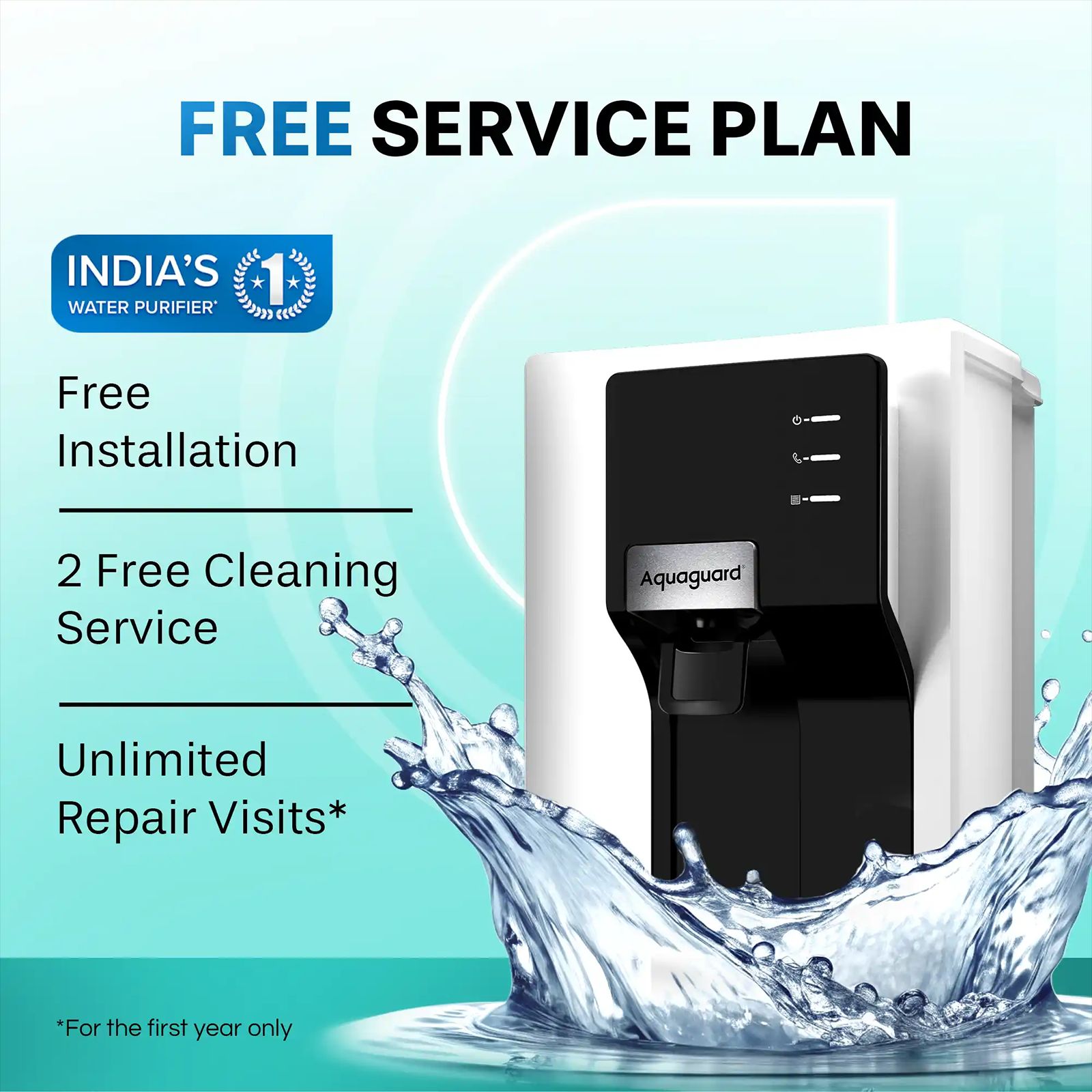 Aquaguard Enrich Astor 6L RO + UV + Alkaline 2X Water Purifier with Mega Sediment Filter (Black) Aquaguard Enrich Astor 6L RO + UV + Alkaline 2X Water Purifier with Mega Sediment Filter (Black)_16